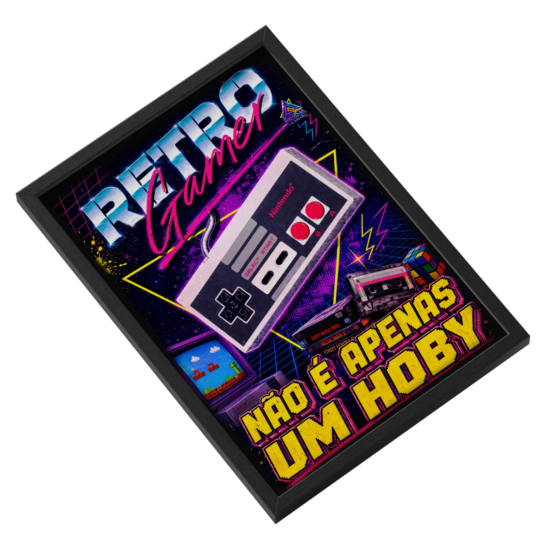 Quadro RETRÔ GAMER - Tamanho A3 personalizado Com Vidro - Imagem 2