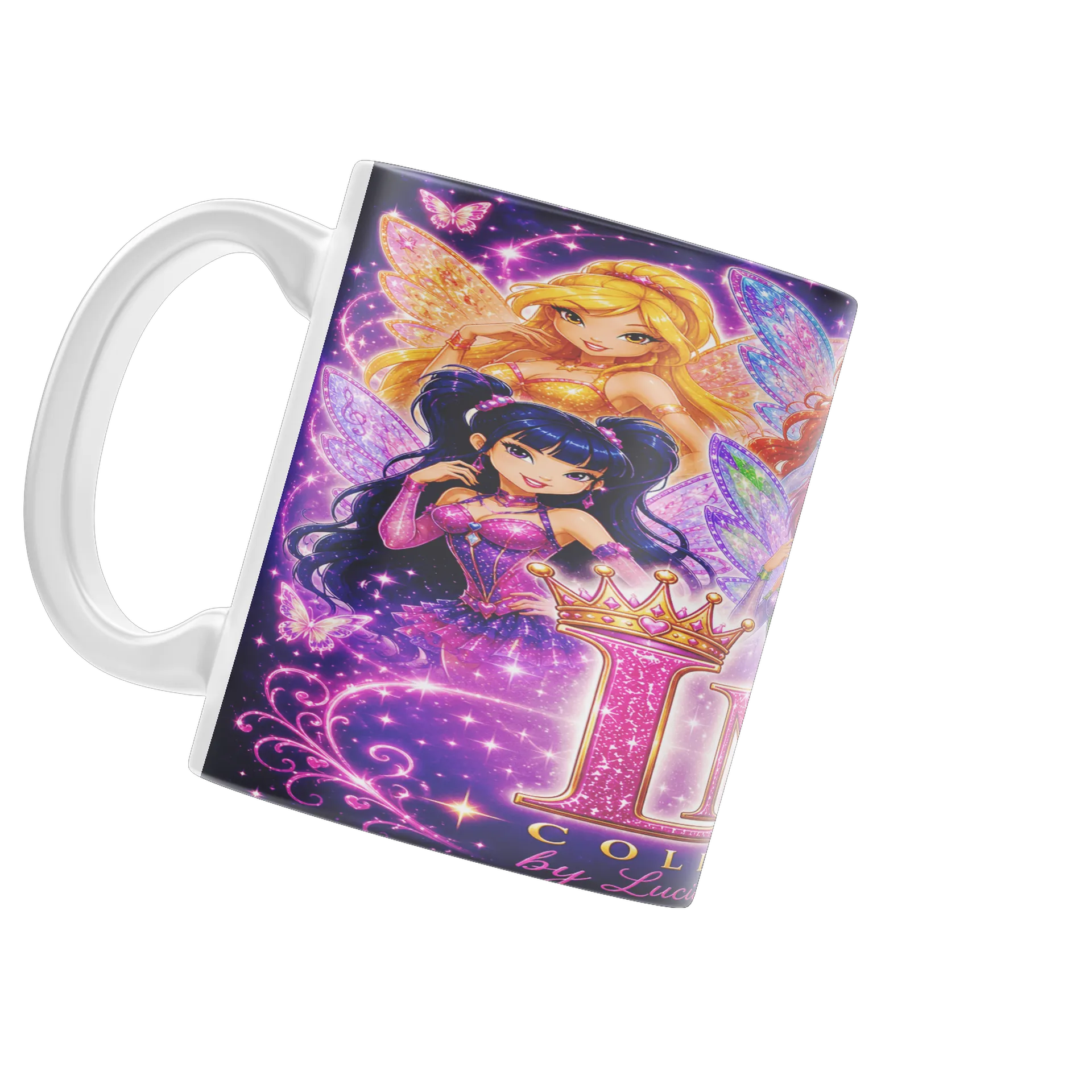 Caneca Porcelana Fadas Coloridas 325ml - Imagem 4