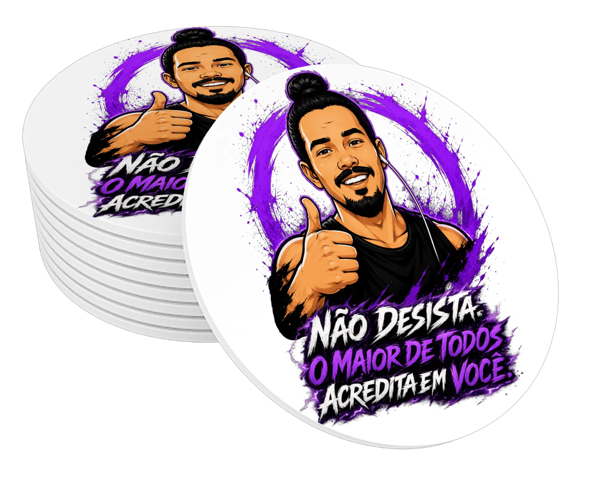 Porta-copo MDF Estampa com Frase - Canal InsaneIT027 - Imagem 1
