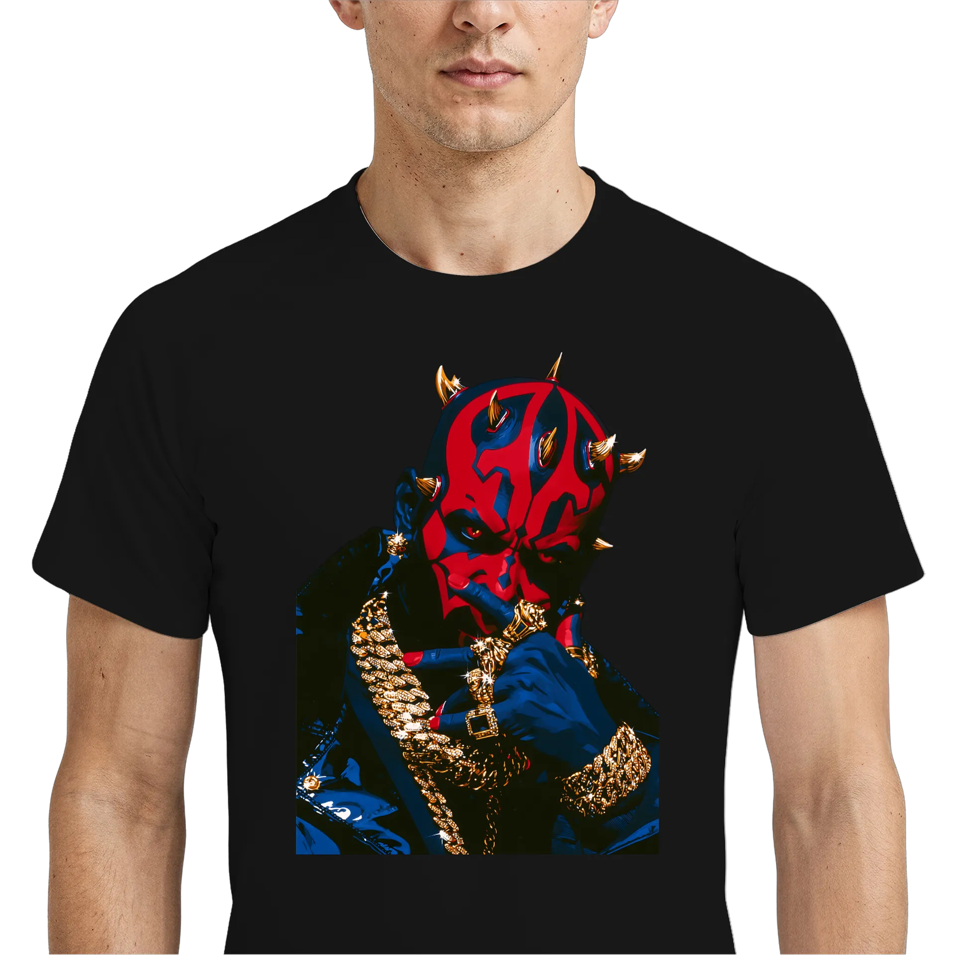Camiseta DryFit Darth Maul Gold Chain – O Lado Sombrio - Imagem 4