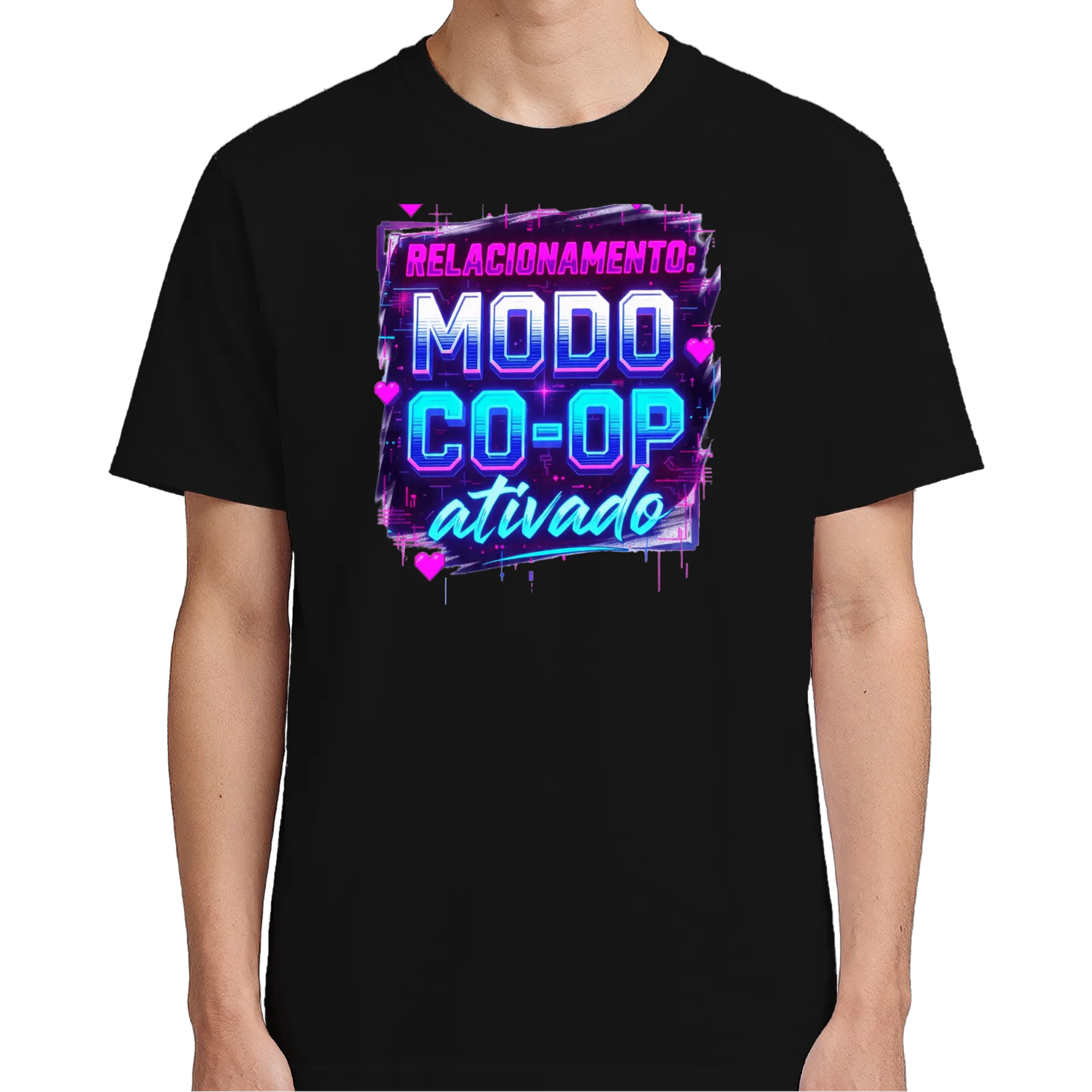 Camiseta Modo Co-Op Ativado 100% Algodão - Imagem 5