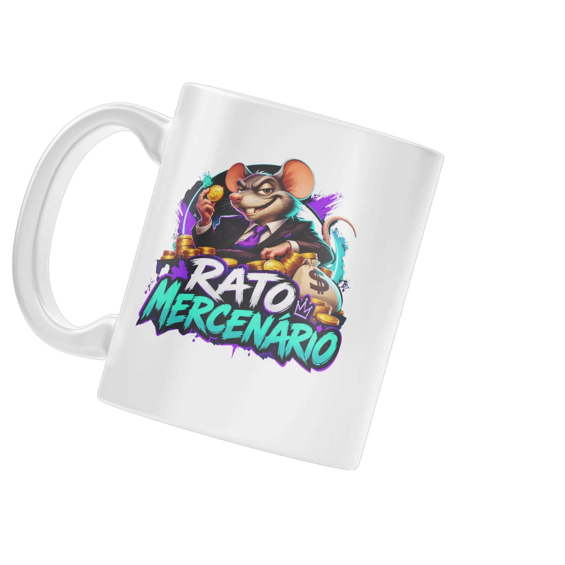 Caneca Rato Mercenário Cartoon Estampa Colorida 325ml - Imagem 3