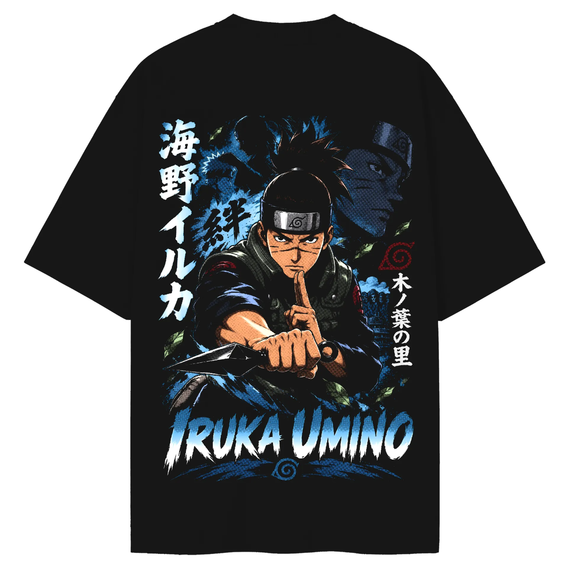 Camiseta Oversized Iruka Umino Anime Naruto Premium - Imagem 2