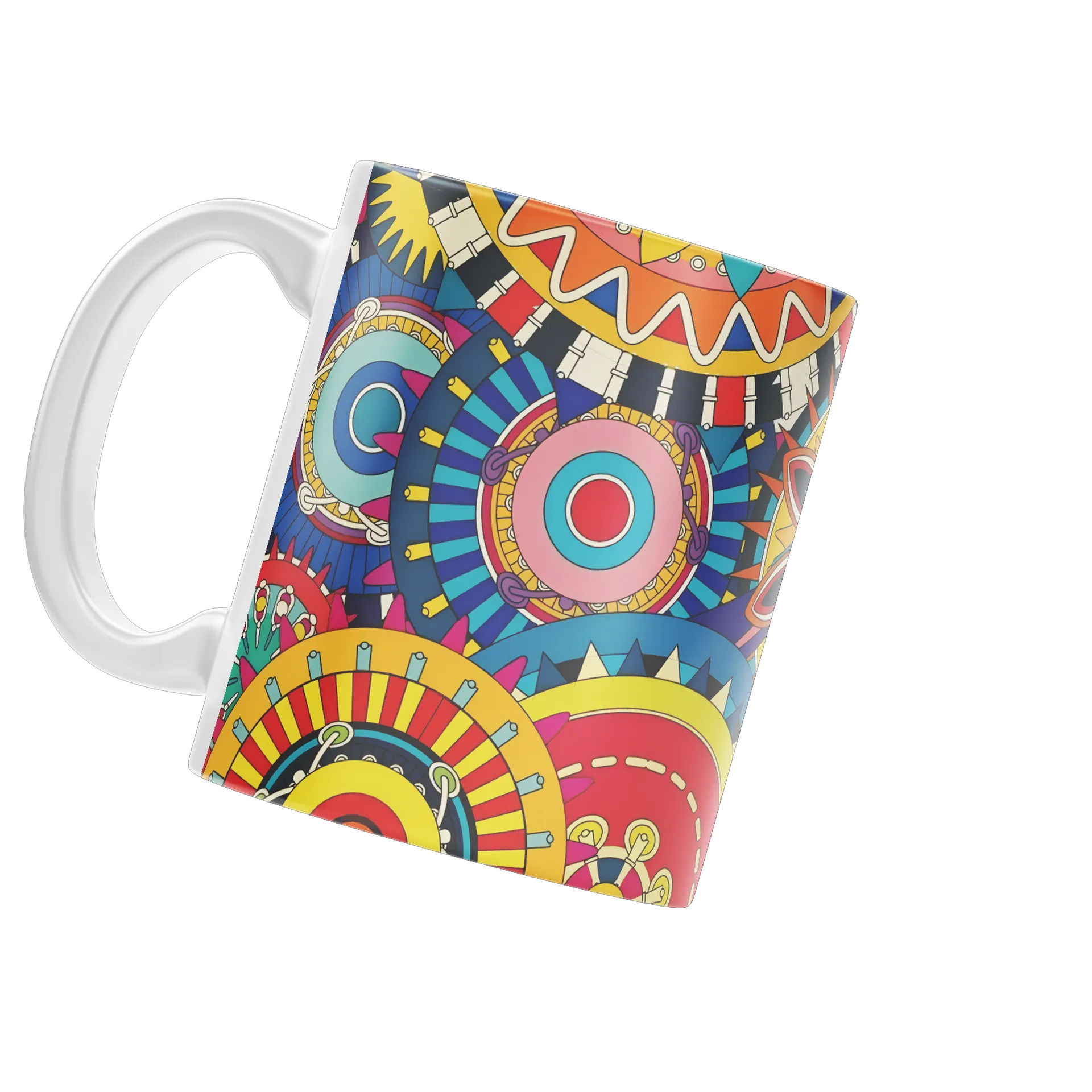 Caneca Porcelana Abstrata Colorida 325ml - Imagem 3