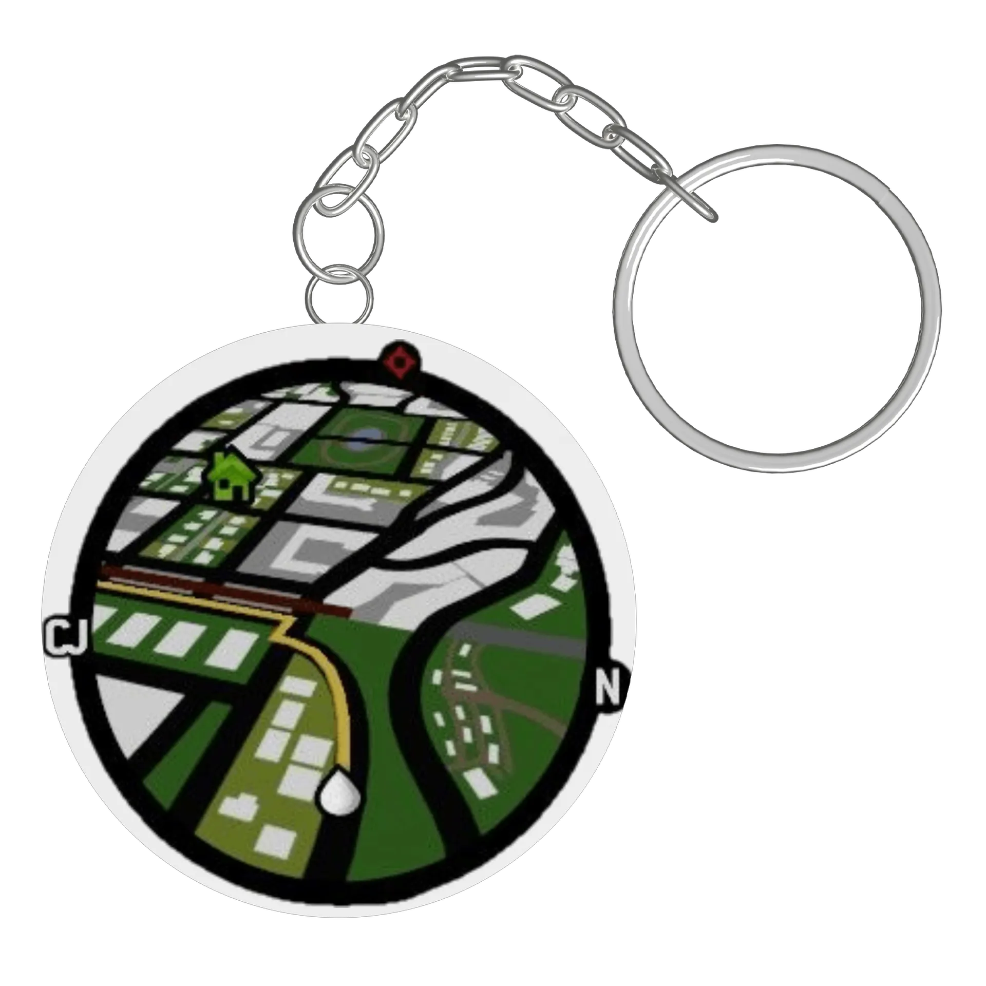 Chaveiro MDF Mapa Estilo Jogo 5x5cm - Imagem 3