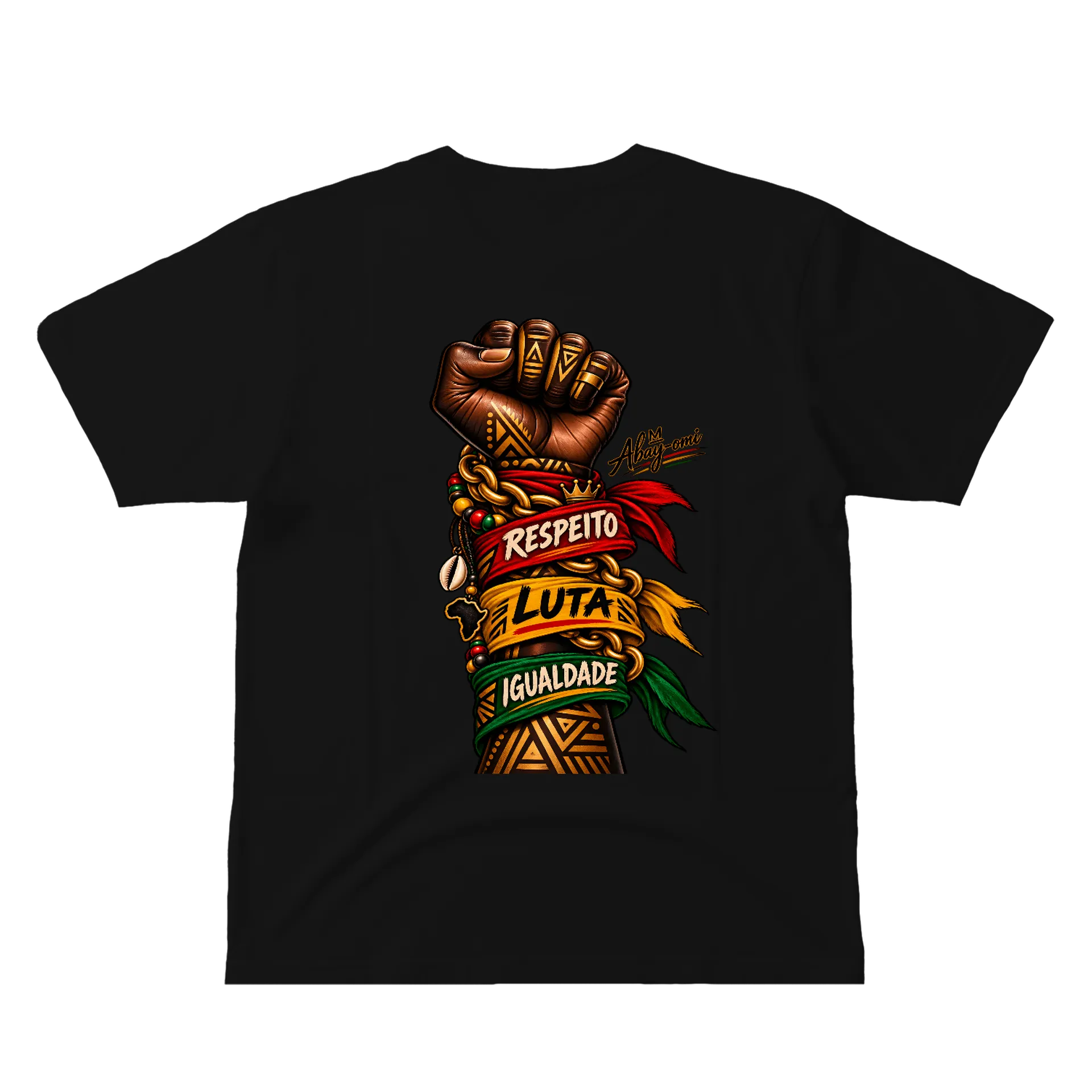 Camiseta Punho Erguido Respeito Luta Igualdade 100% Algodão - Imagem 2