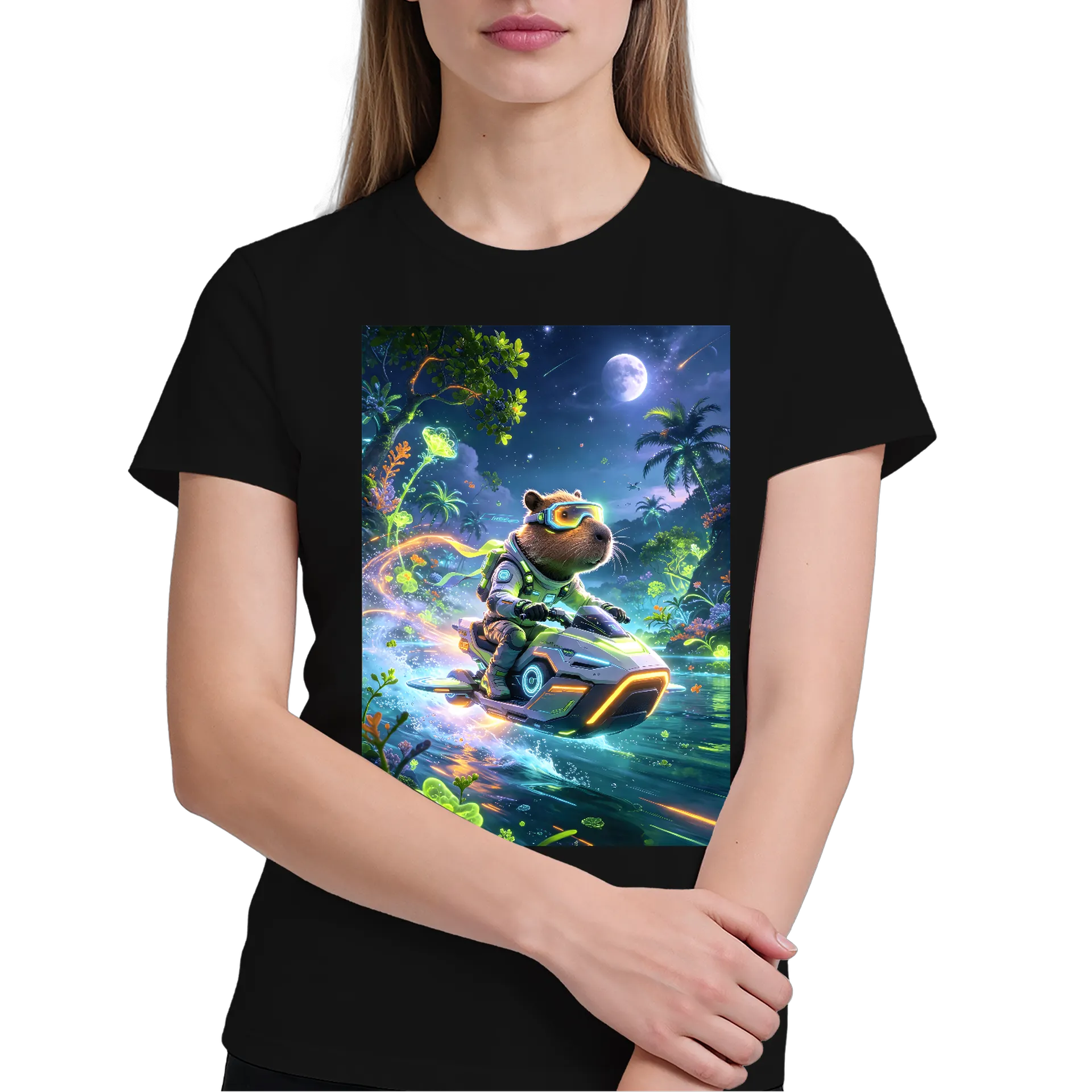 Camiseta Capivara Astronauta em Veículo Futurista 100% de warlemsam — imagem 3 de 6