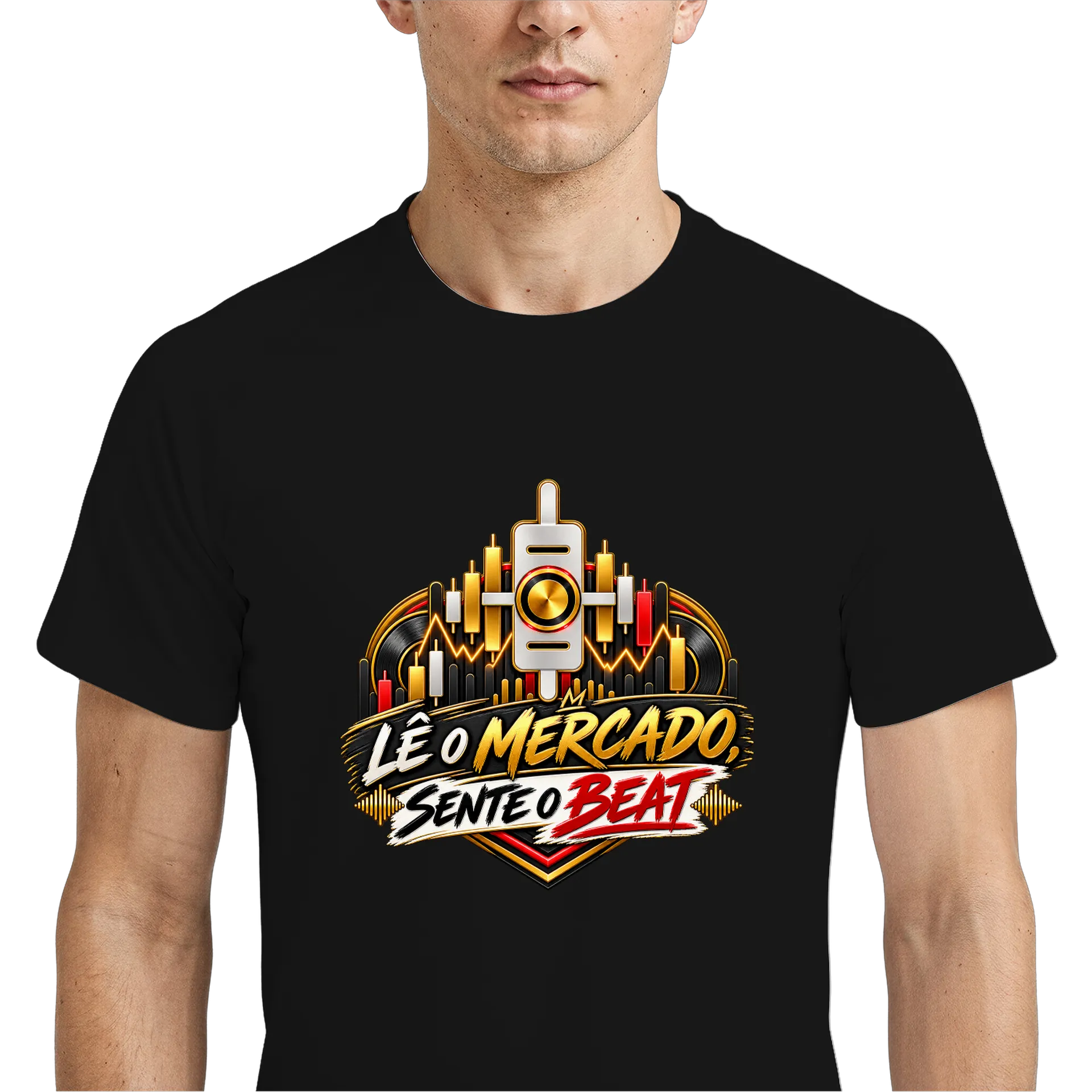 Camiseta Dry Lê o Mercado, Sente o Beat 100% Poliéster de UM DJ NA BOLSA — imagem 4 de 6