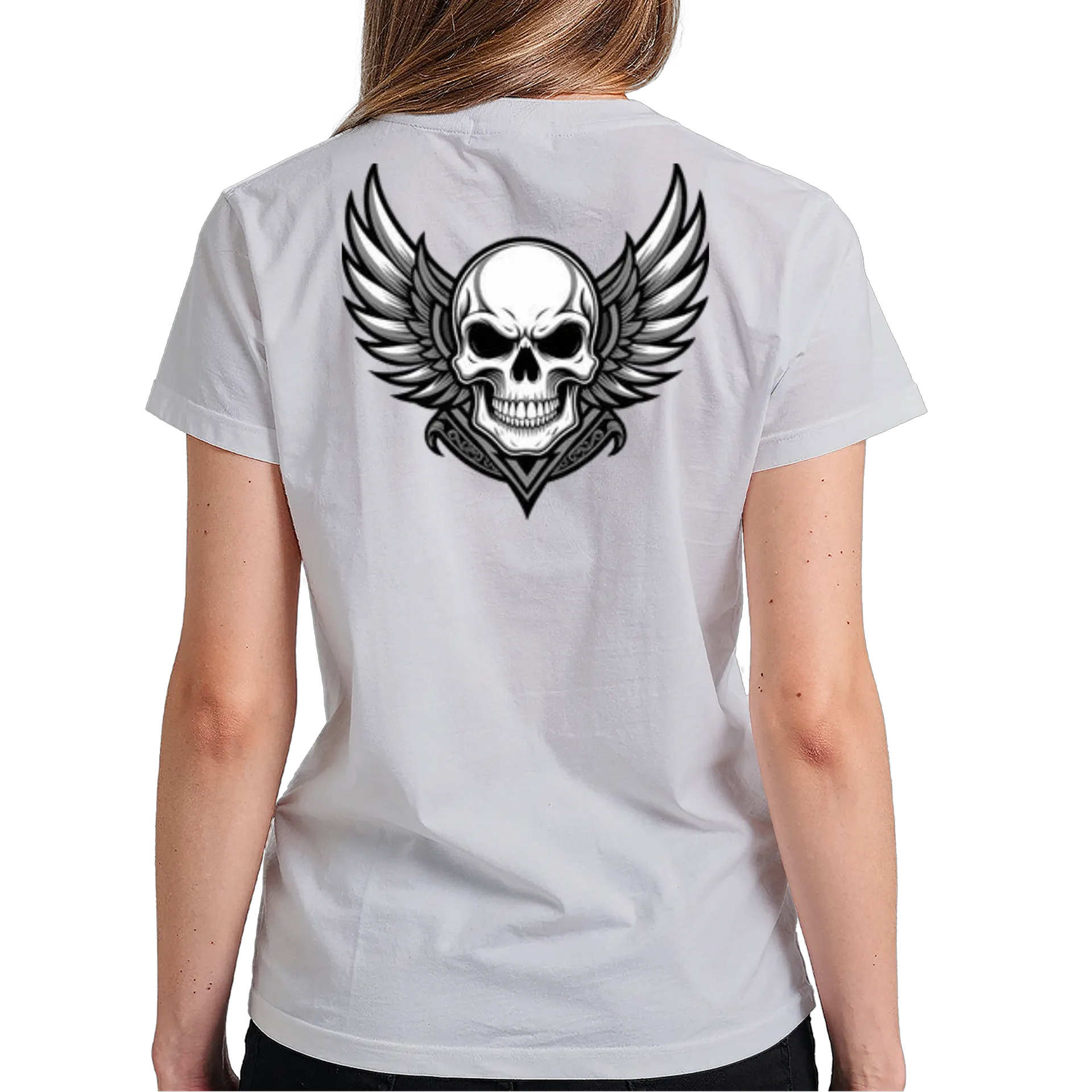 Camiseta Caveira com Asas 100% Algodão - Imagem 6