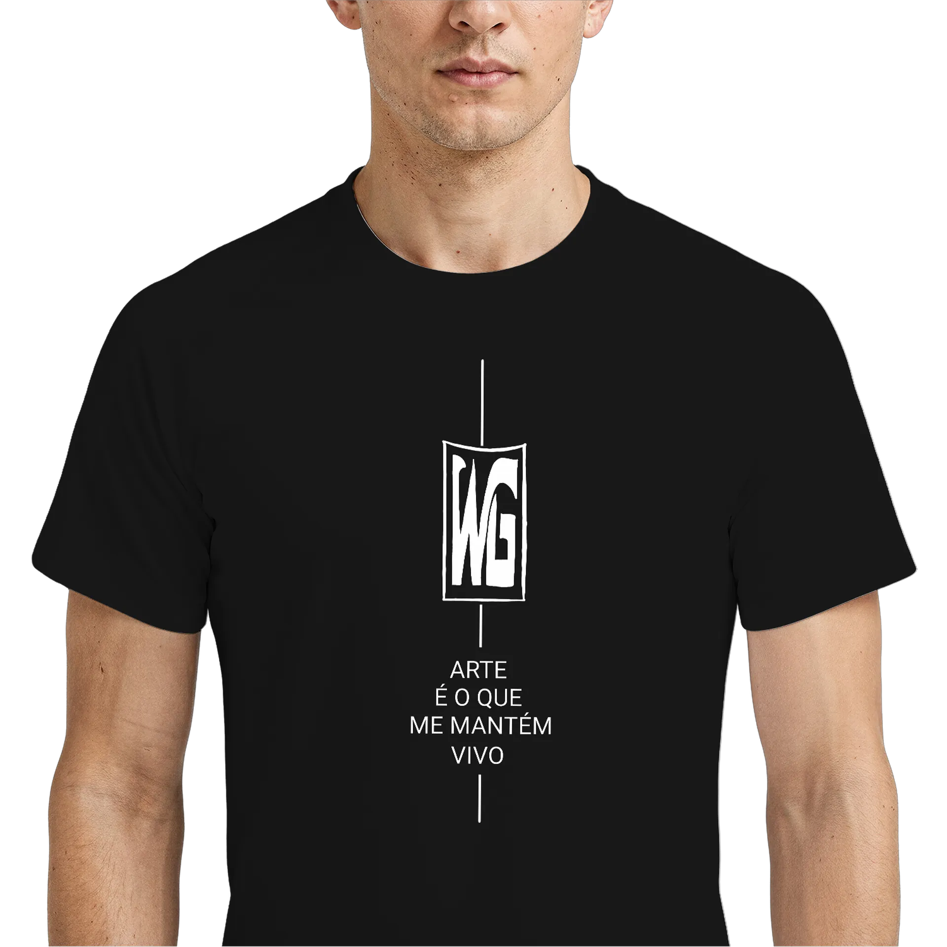 Camiseta Dry Fit Elfo Realista em Preto e Branco 100% - Imagem 2