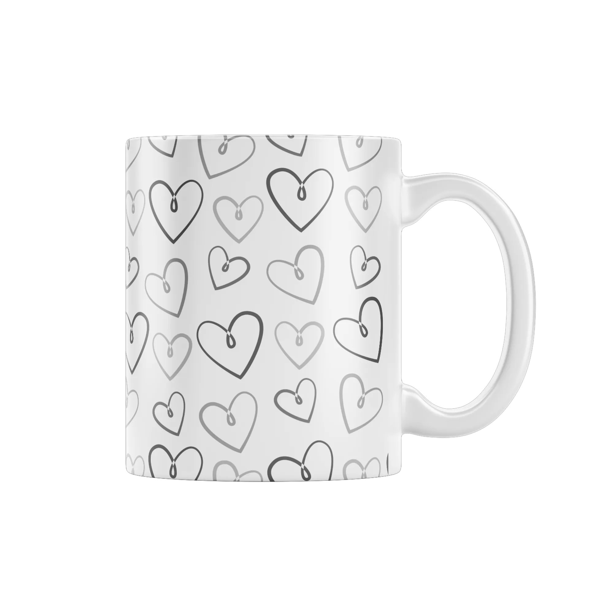 Caneca Porcelana Coração Cruz Eu Te Amo 325ml - Imagem 1
