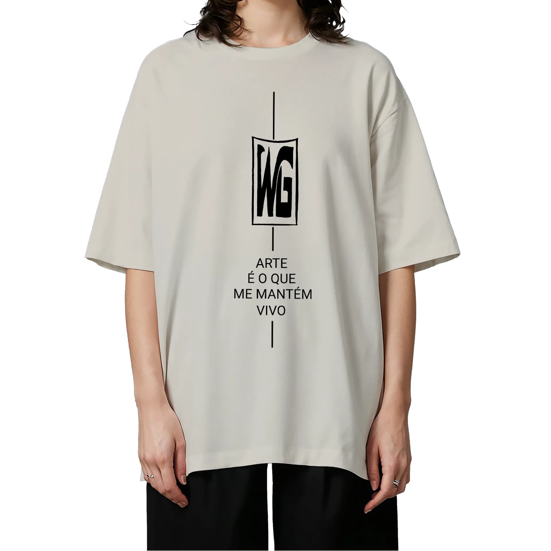 Camiseta Oversized Elfo Realista em Preto e Branco - Imagem 3