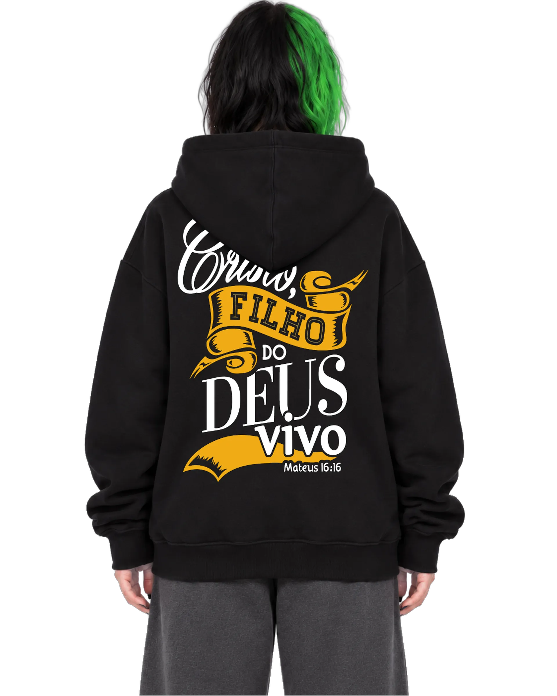 Blusa Moletom Canguru Estampa Tipográfica Laranja e Branca de PUBLI UP  — imagem 2 de 6