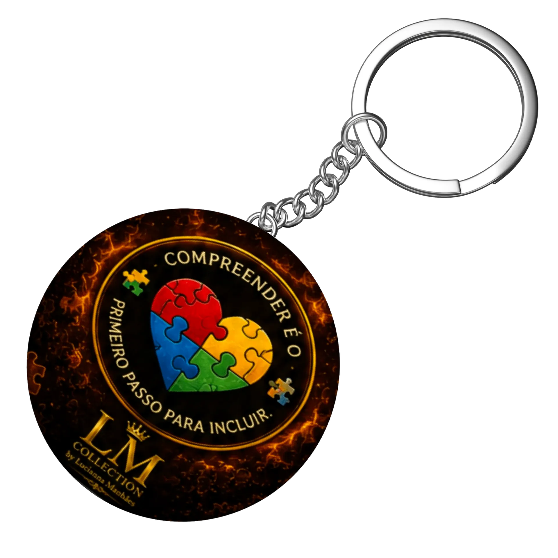 Chaveiro MDF Coração Quebra-Cabeça Personalizado - Imagem 4