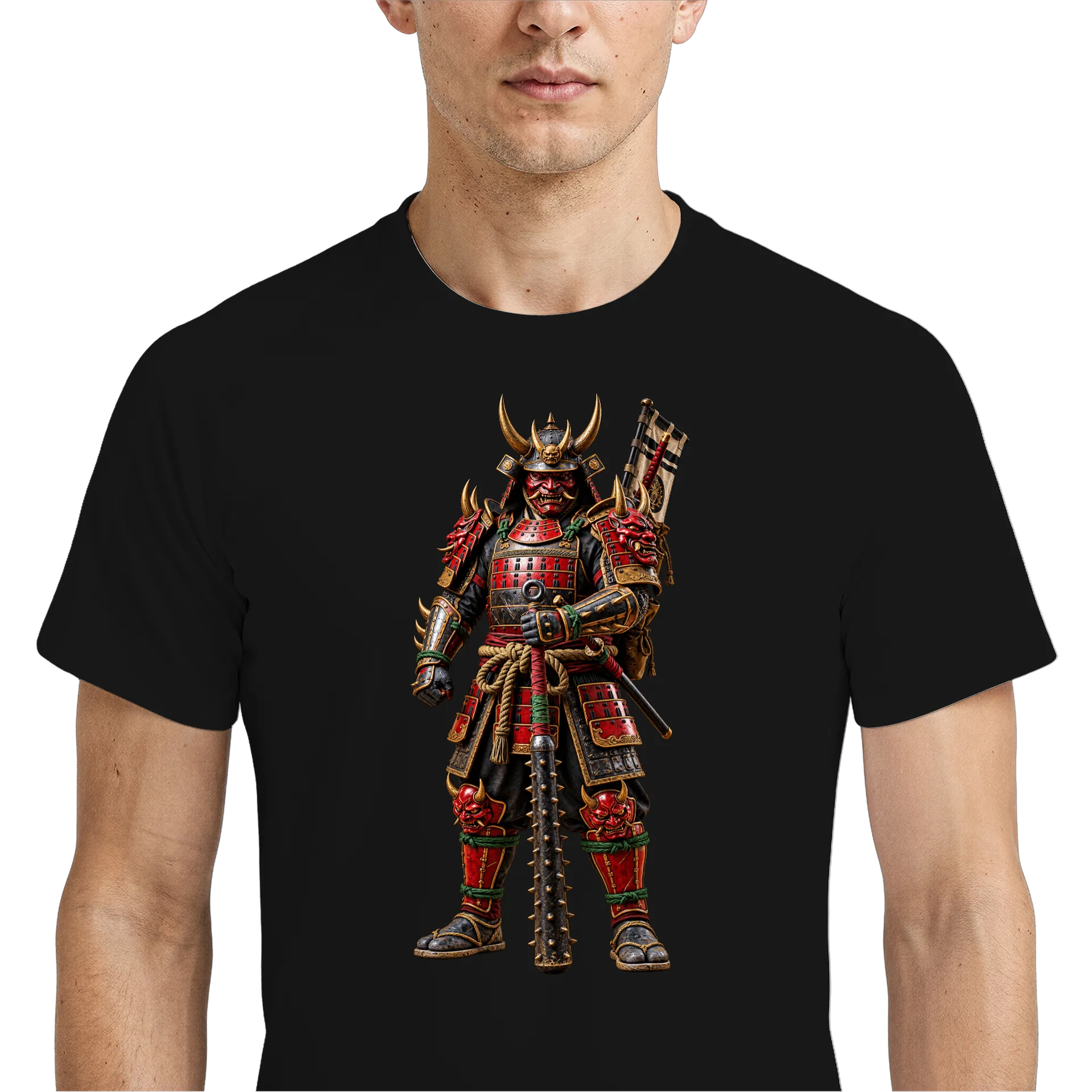 Camiseta Dry Fit Samurai Oni Armadura Japonesa Respirável - Imagem 4