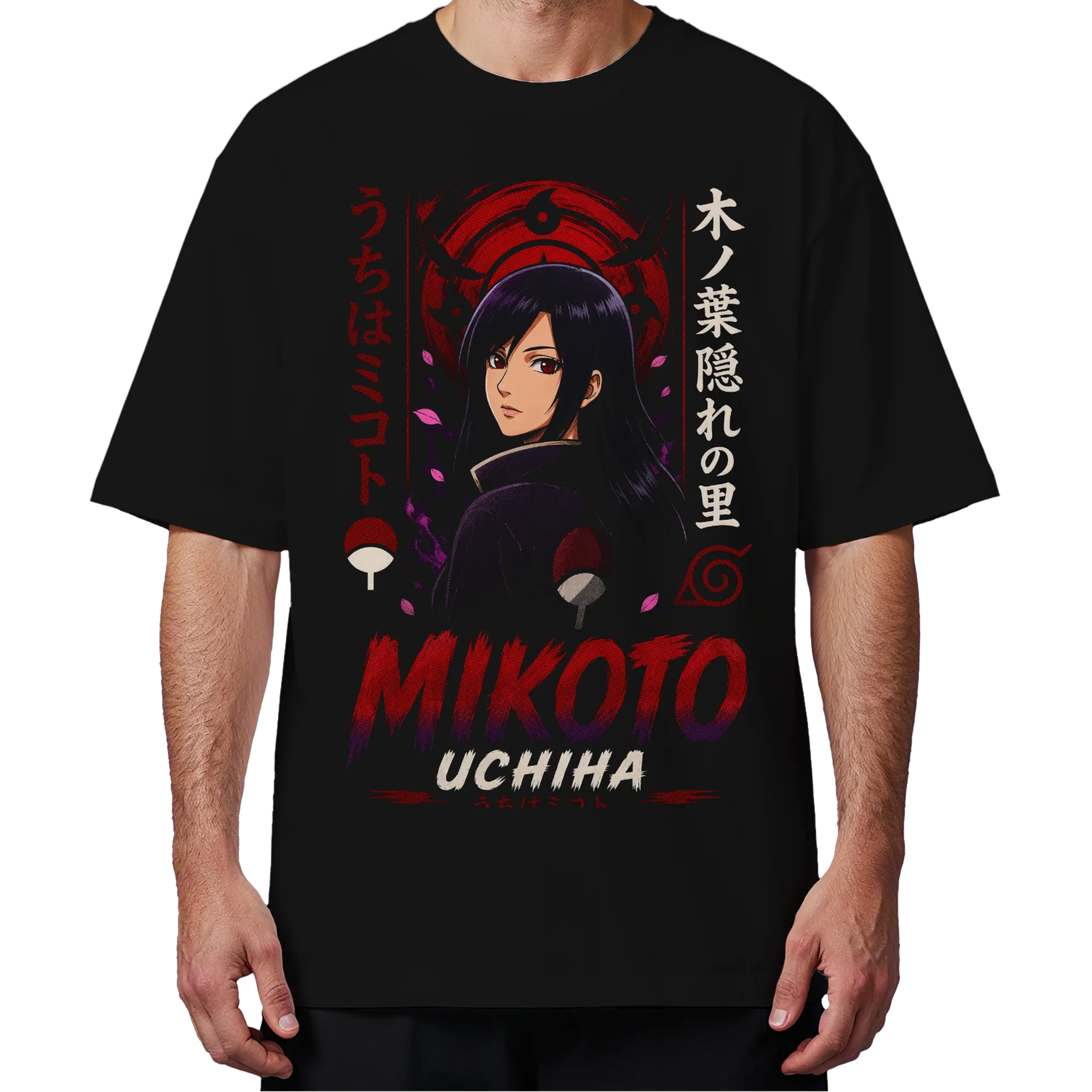 Camiseta Oversized Mikoto Uchiha Anime Naruto Premium - Imagem 4