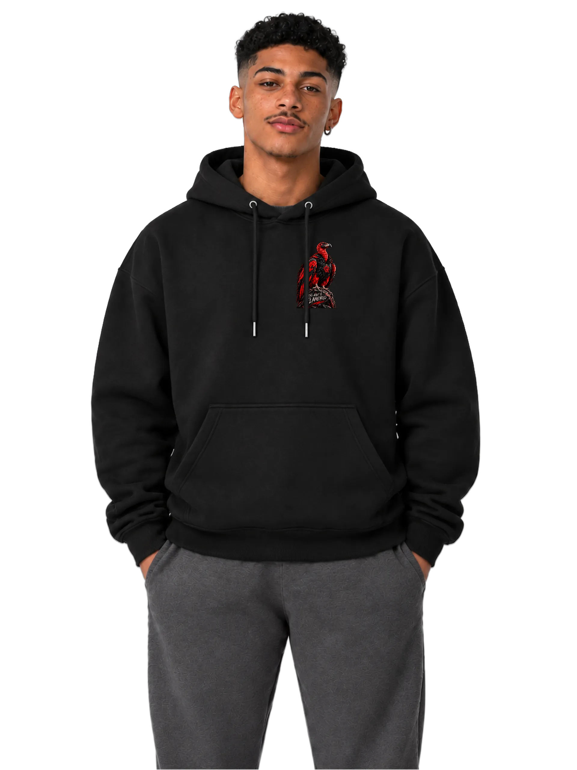 Blusa Moletom Canguru Estampa Personalizada Preta - Imagem 3