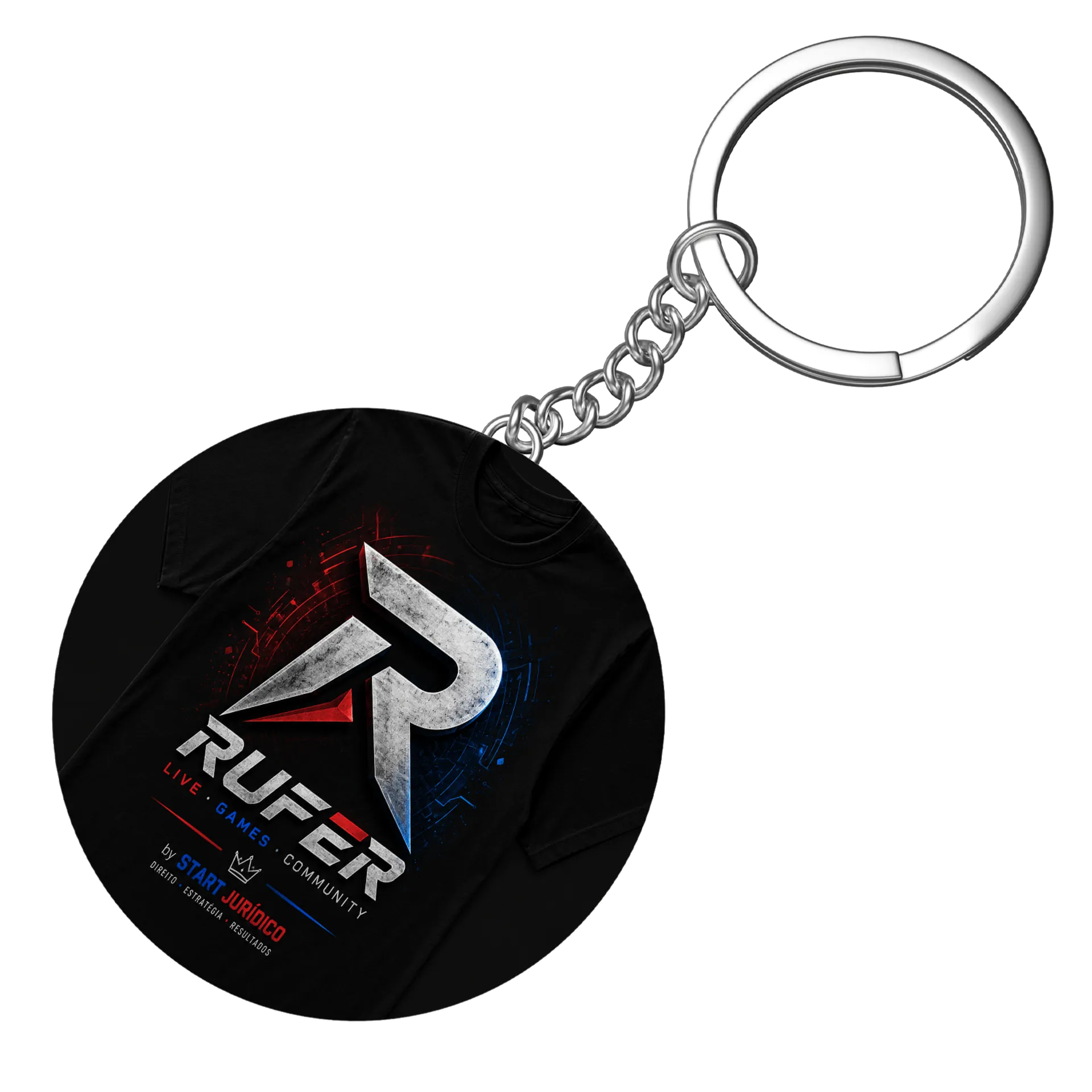 Chaveiro MDF Logotipo Rufer Estampa Metalizada de Rufer — imagem 3 de 3