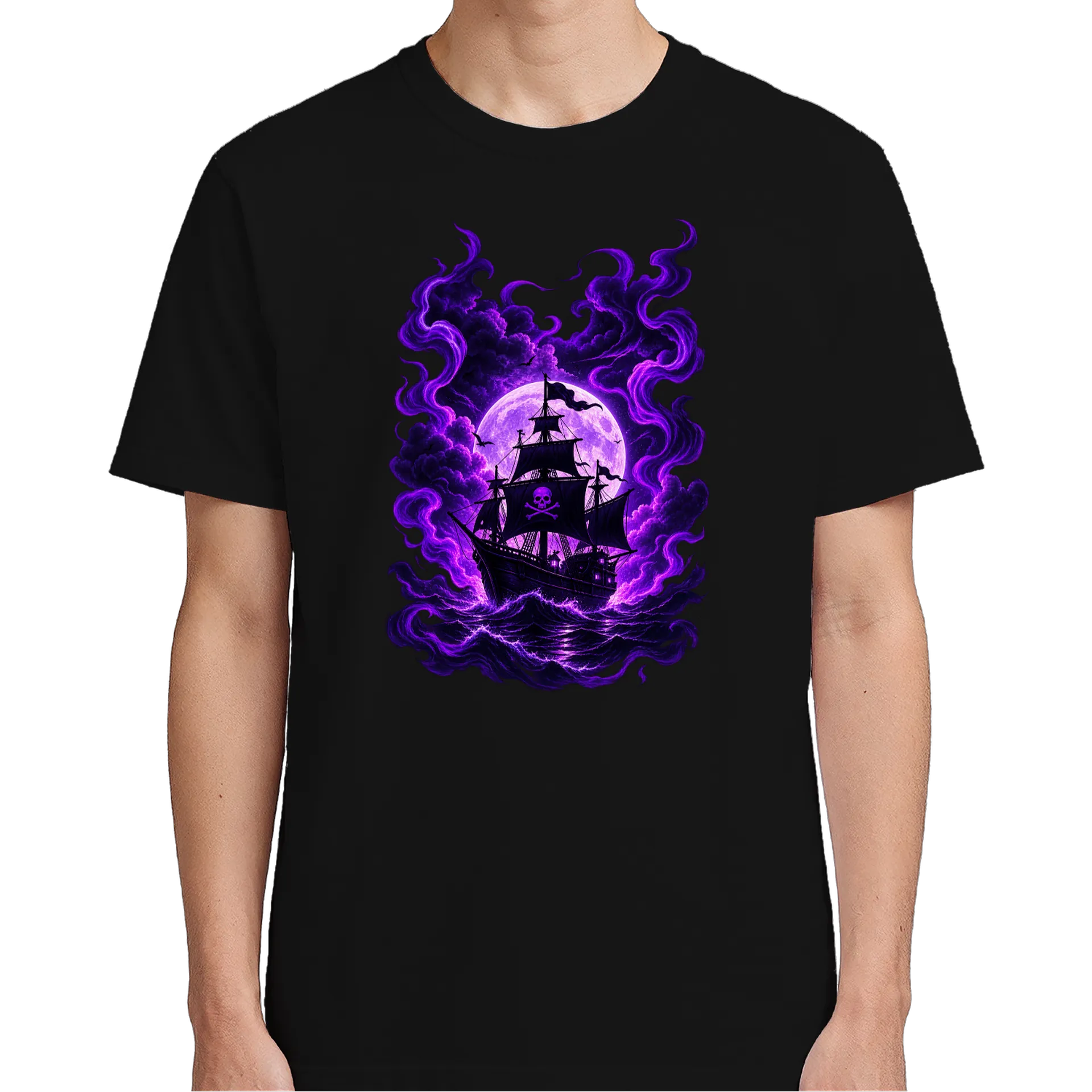 Camiseta Navio Pirata sob a Lua - Imagem 5