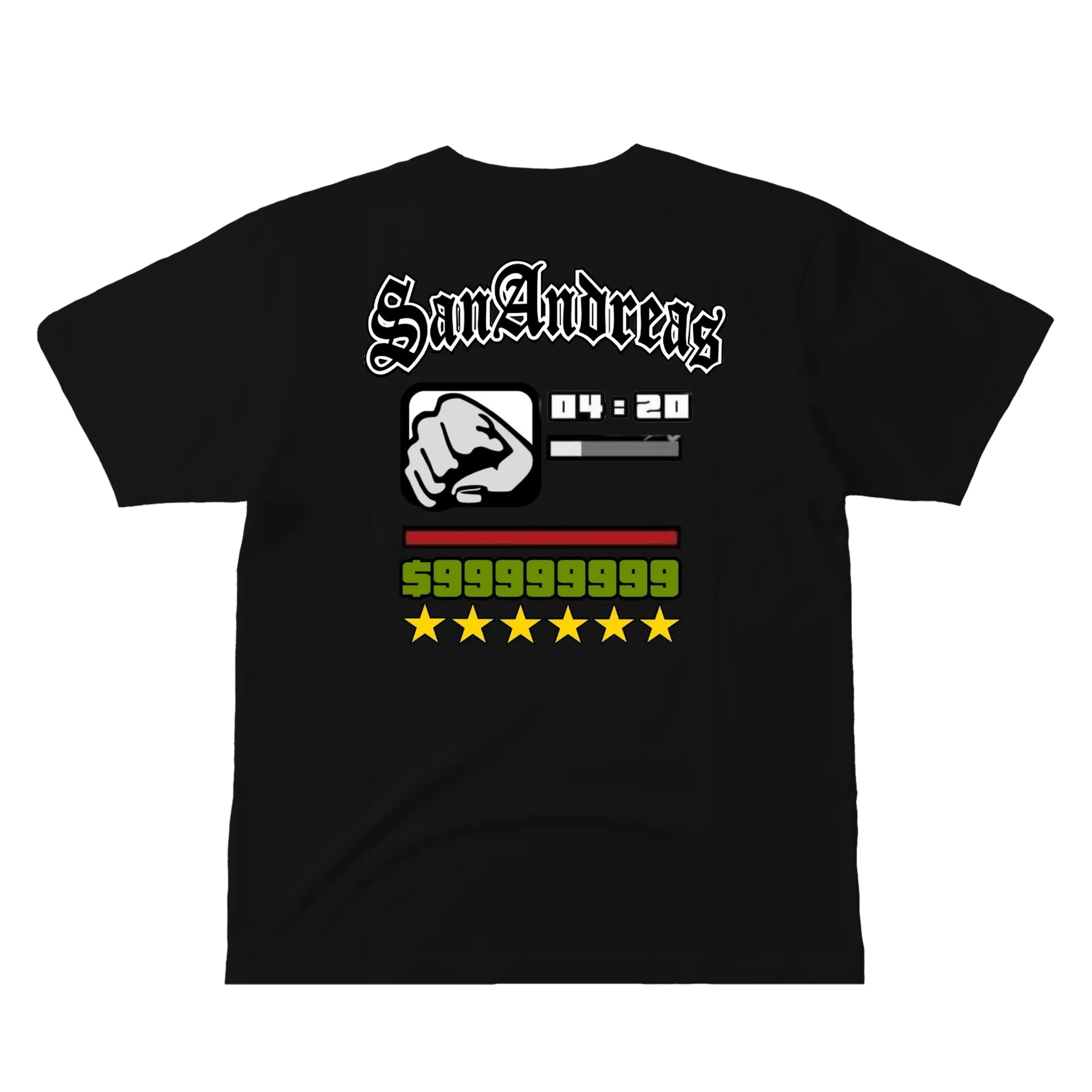 Camiseta San Andreas Estampa Tipográfica 100% Algodão - Imagem 3