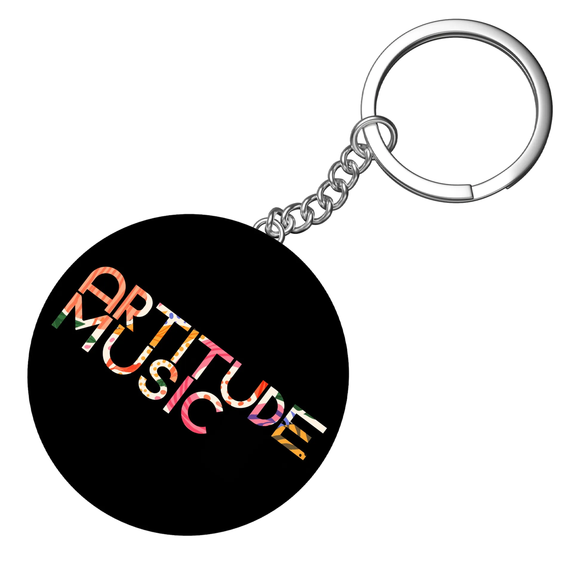 Chaveiro MDF Arte Tipográfica 'ARTITUDE MUSIC' Colorida - Imagem 3