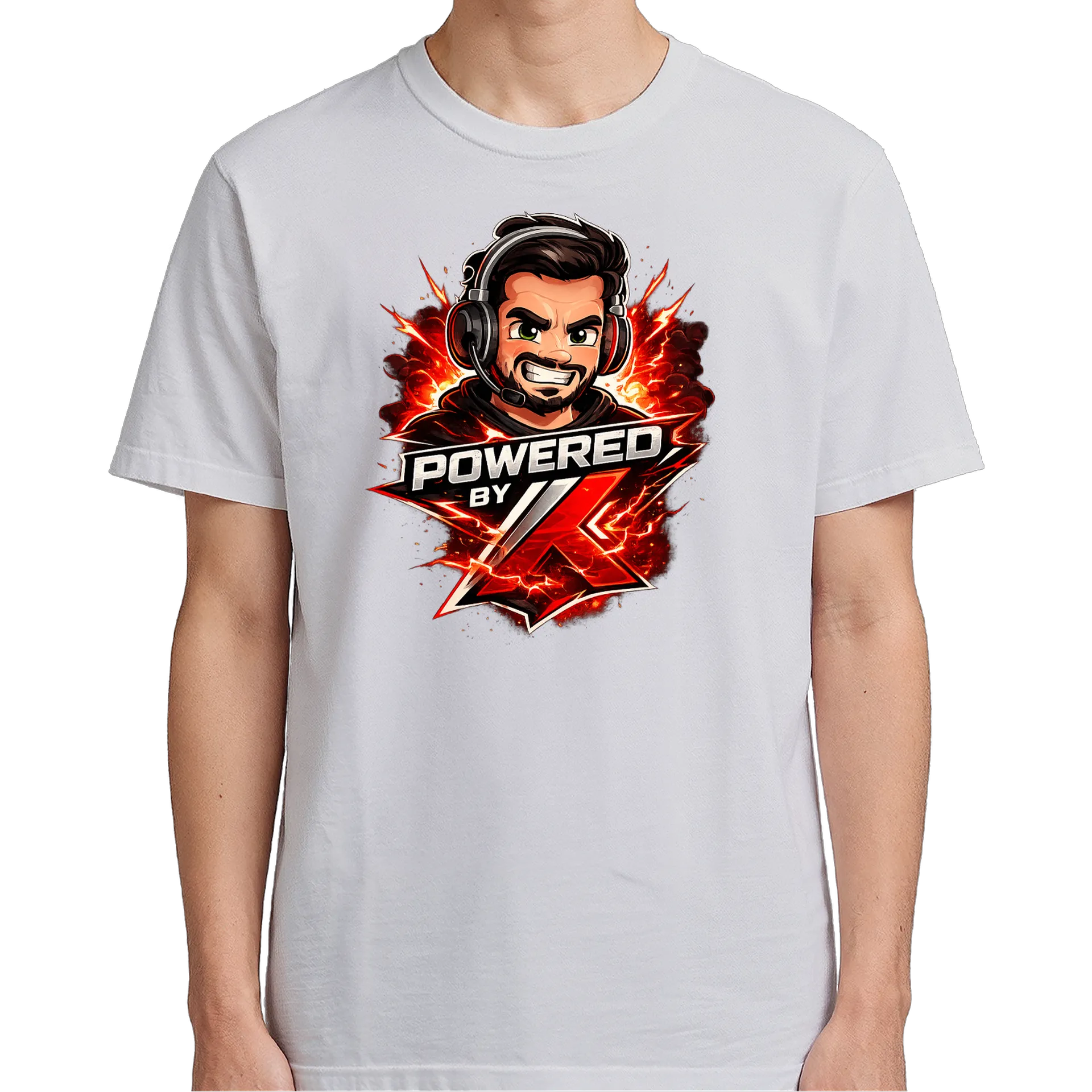 Camiseta Estampa Gamer Powered by X 100% Algodão - Imagem 5