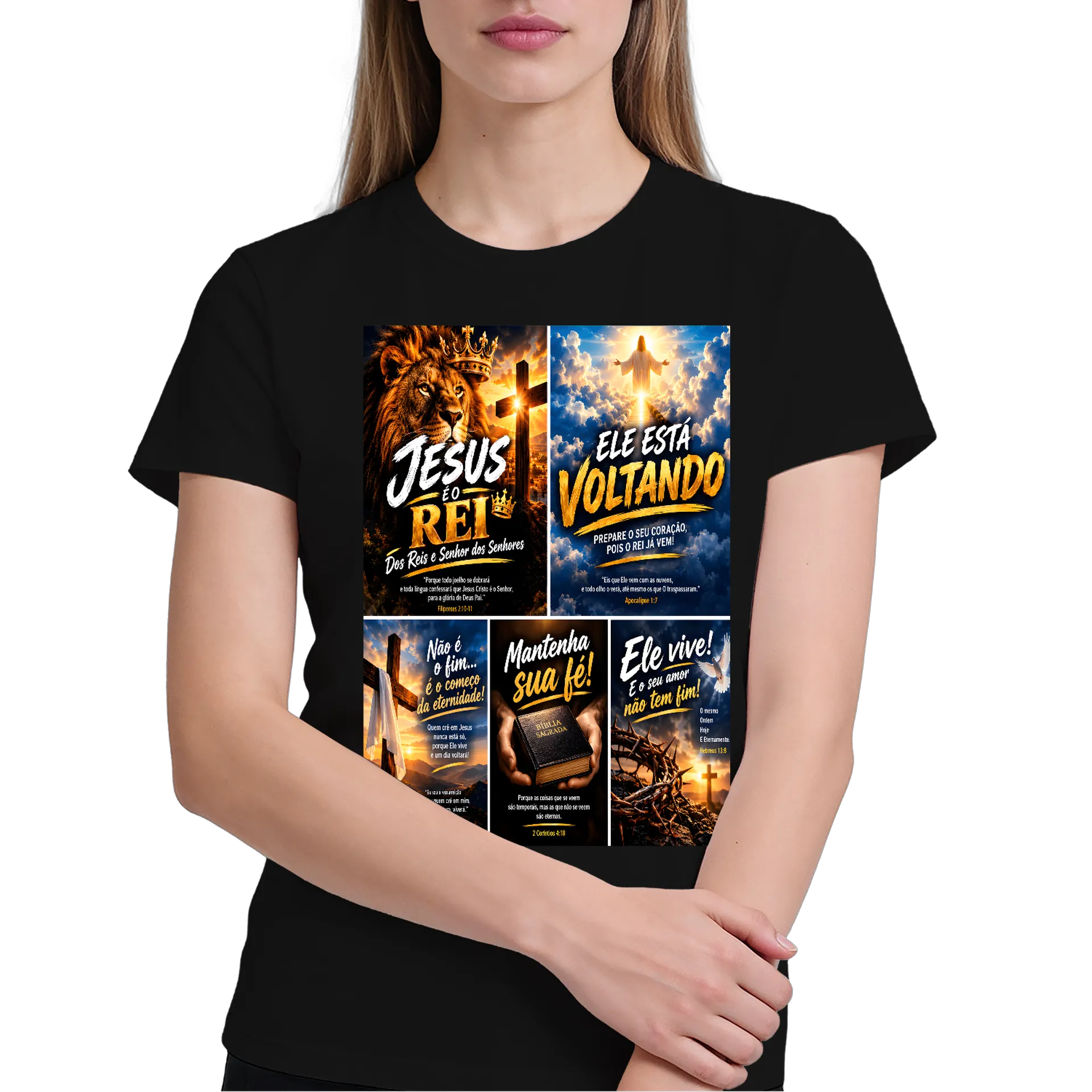 Camiseta com Estampa cristã várias cores,100% Algodão de Oliver — imagem 3 de 6