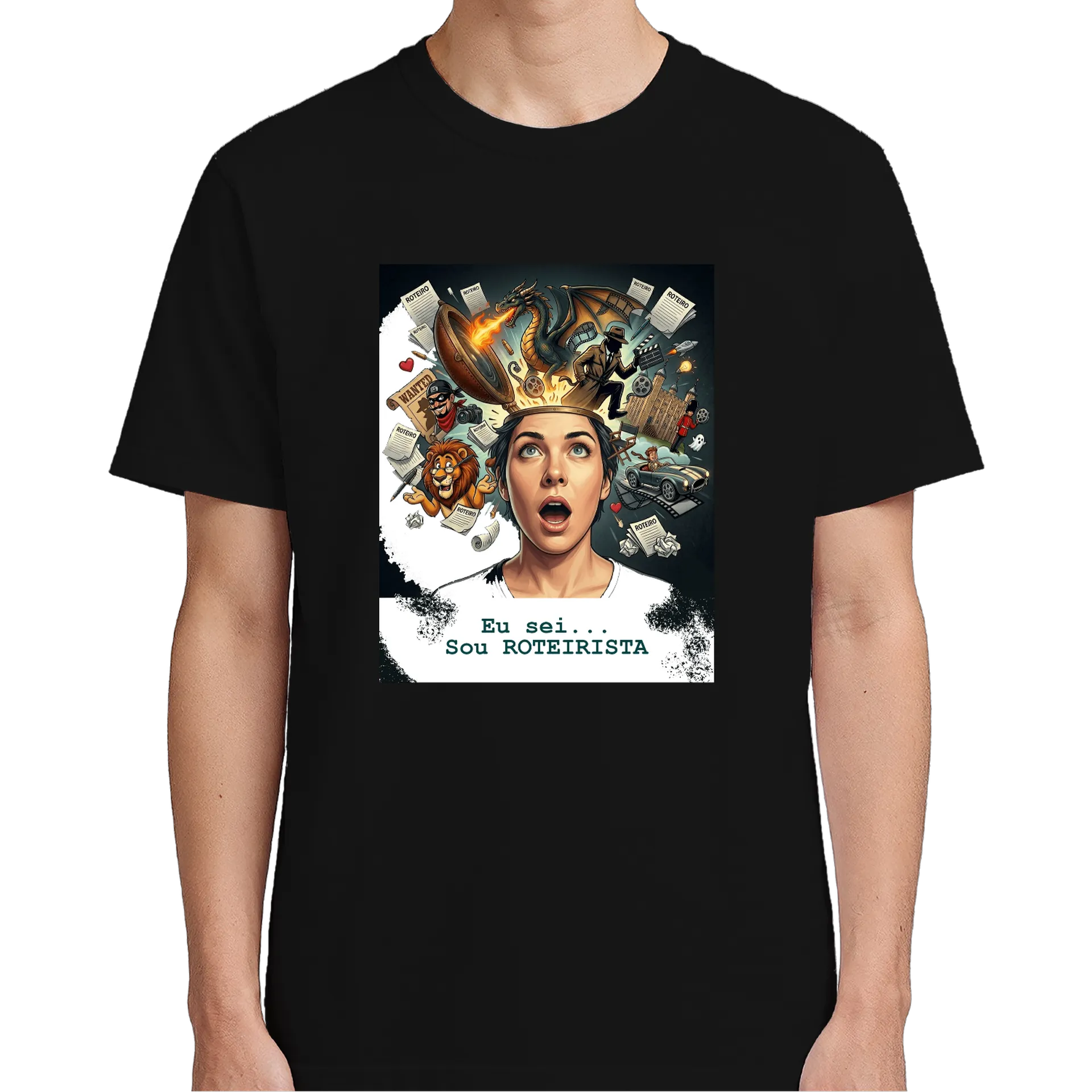 Camiseta Roteirista Estampa Criativa 100% Algodão - Imagem 5