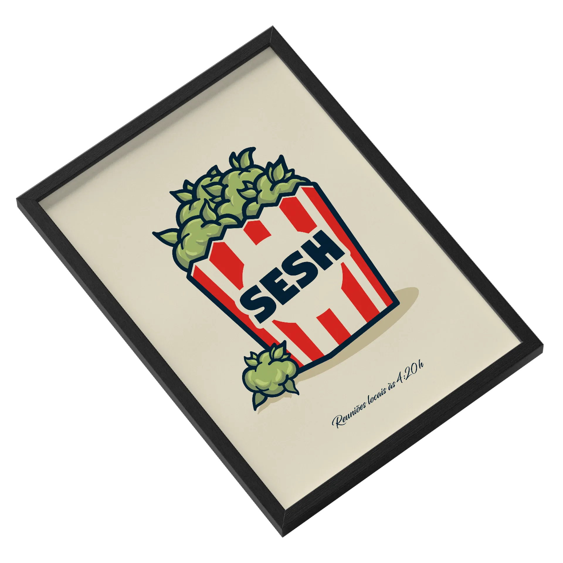 Quadro Estampa Pipoca SESH A3 MDF e Vidro - Imagem 2