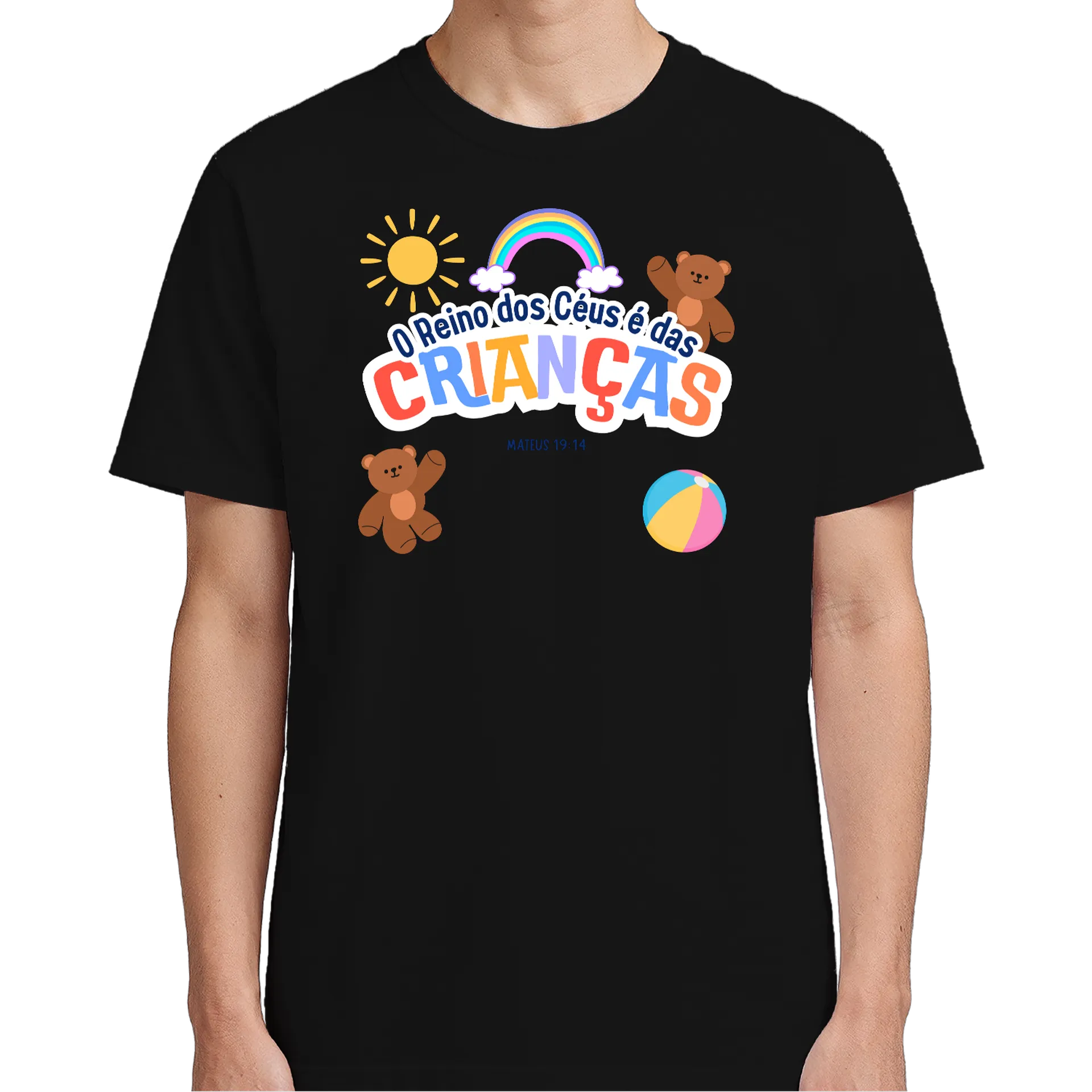 Camiseta Crianças Urso e Sol 100% Algodão - Imagem 5