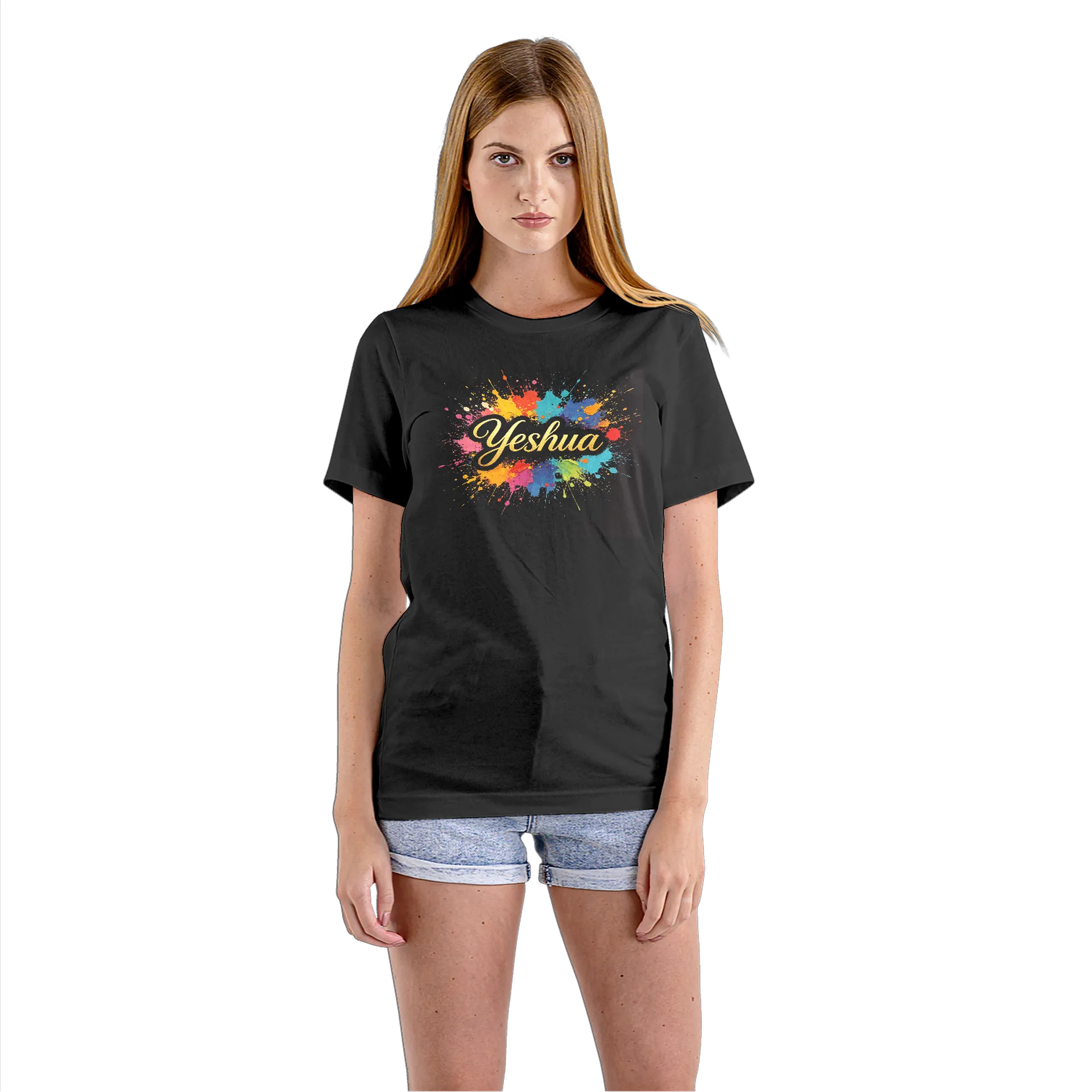 Camiseta Babylook Yeshua Arte Colorida 100% Algodão - Imagem 3