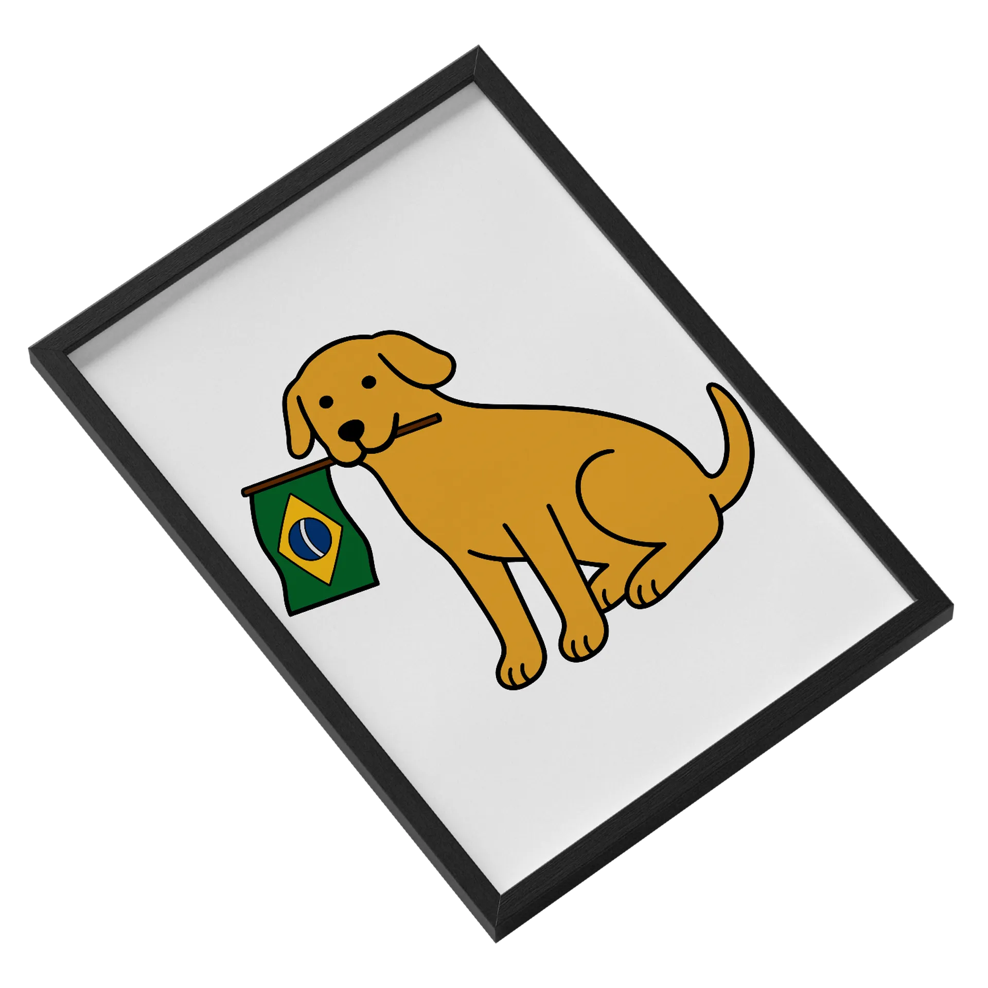 Quadro Cachorro Com Varinha Brasileira A3 MDF e Vidro de Duduzinho — imagem 2 de 3