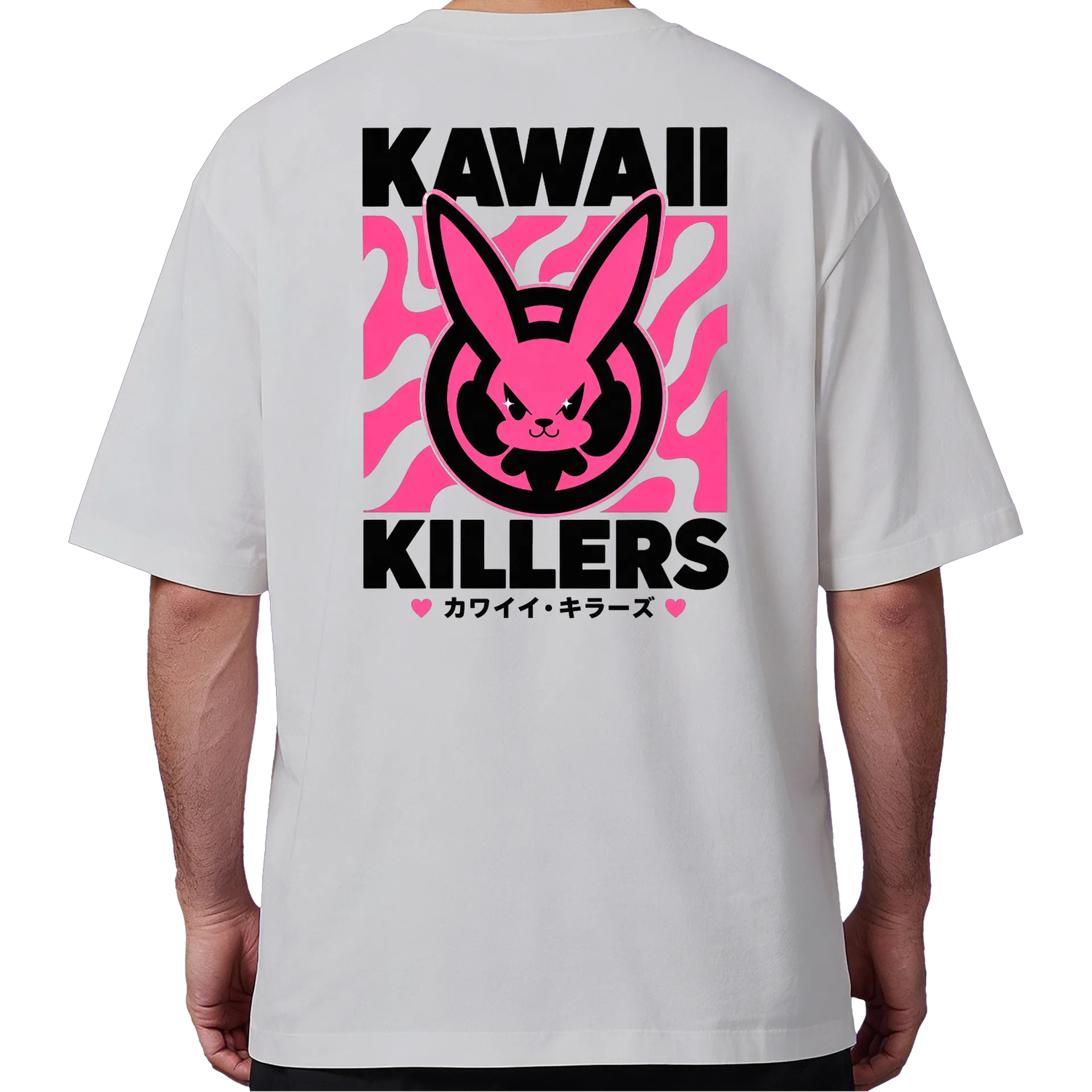 Camiseta Oversized Estampa Kawaiis Killers Branco 100% - Imagem 6
