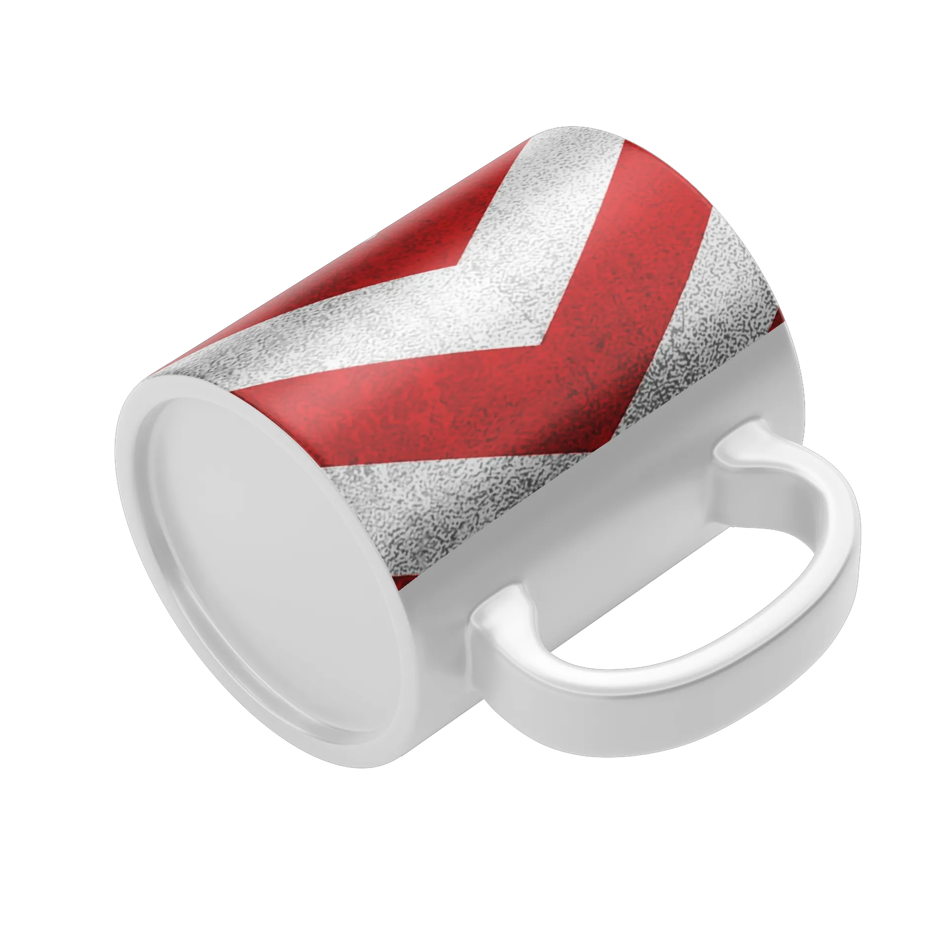 Caneca Porcelana Estampa Listras Vermelhas 325ml - Imagem 4