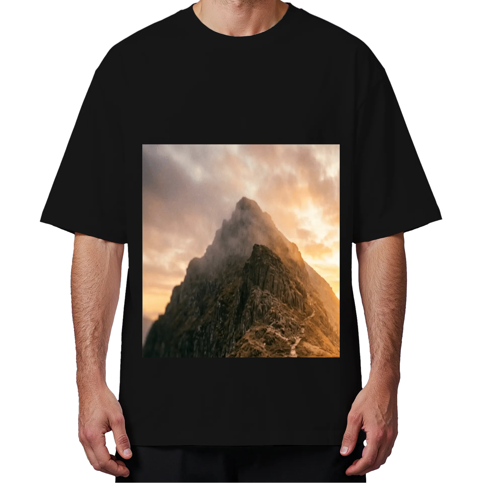 Camiseta Oversized Montanha ao Pôr do Sol Fotográfica - Imagem 4