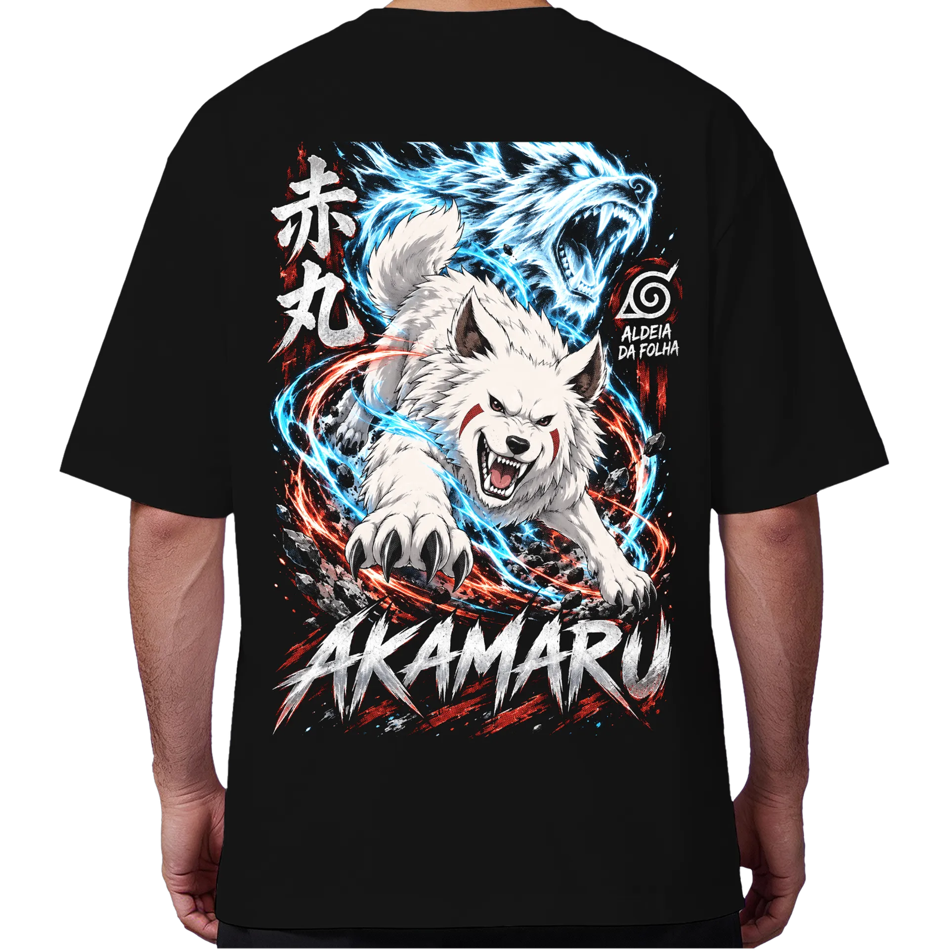 Camiseta Oversized Akamaru em Ataque Anime Naruto Premium - Imagem 6