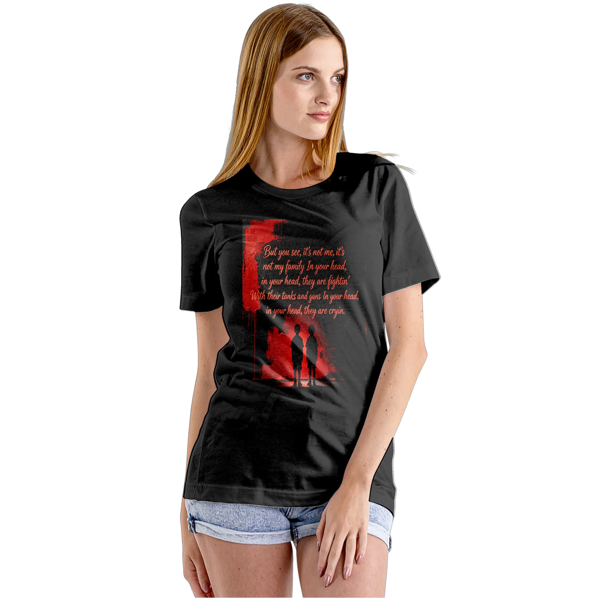 Camiseta Babylook Estampa Frase Letras Vermelhas 100% - Imagem 5