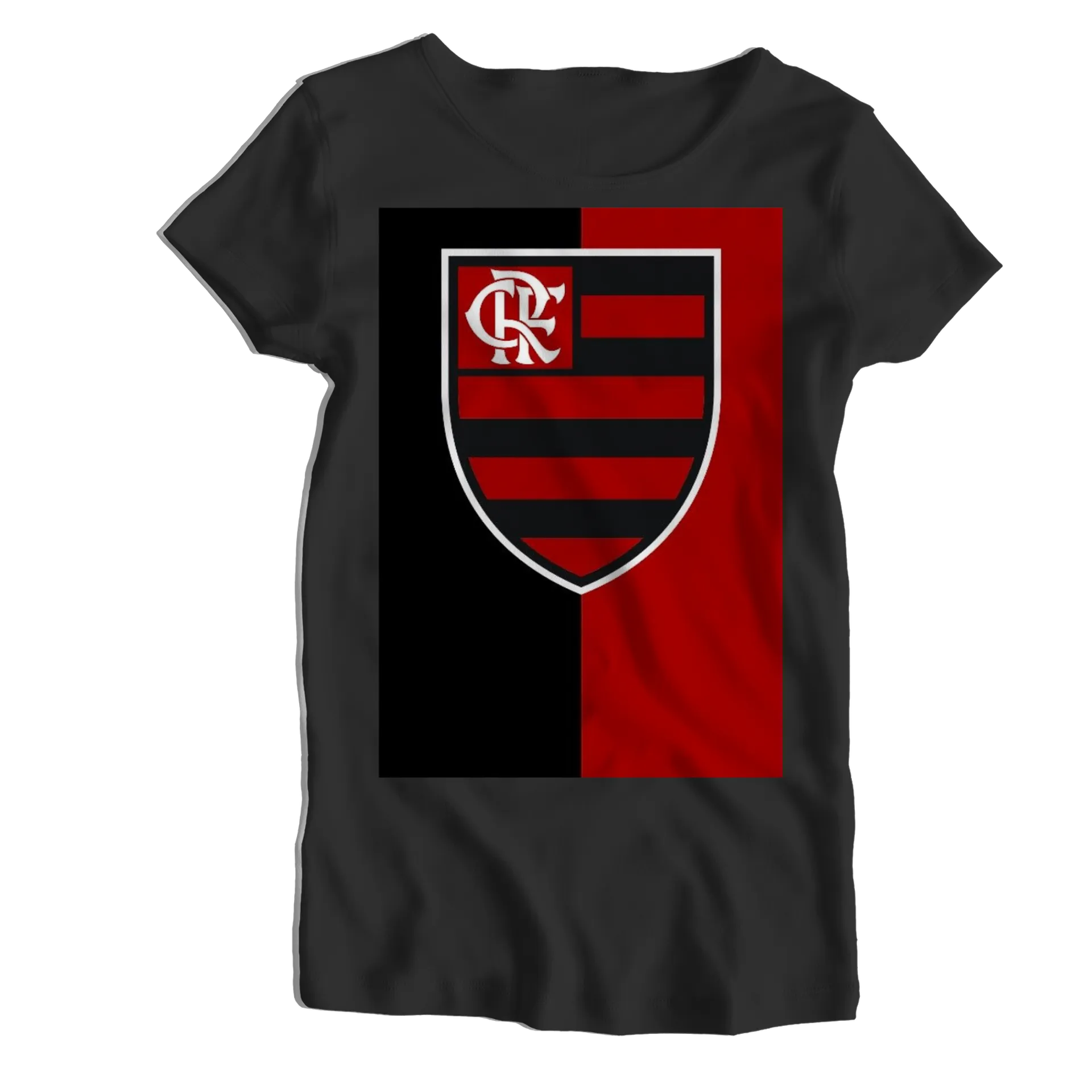 Camiseta Babylook Escudo CRF Vermelho e Preto 100% Algodão - Imagem 1