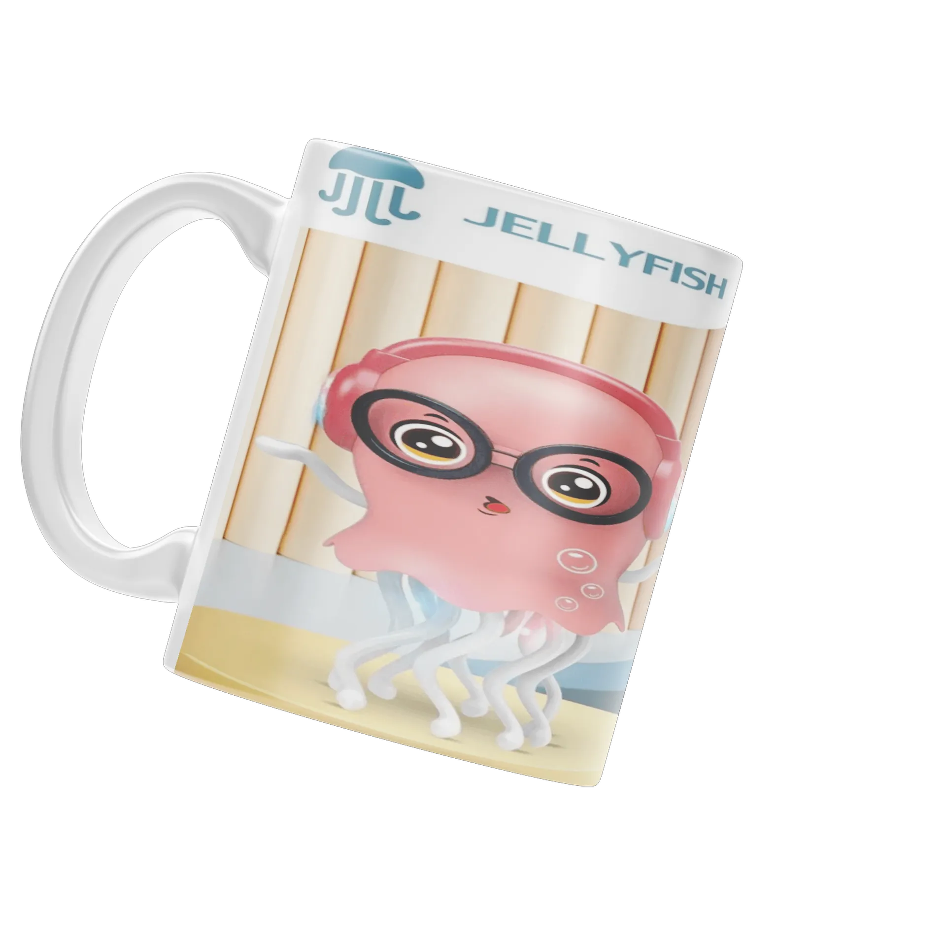 Caneca Porcelana Água-Viva de Óculos em Estilo Cartoon 325ml de STYLLUS  — imagem 3 de 4