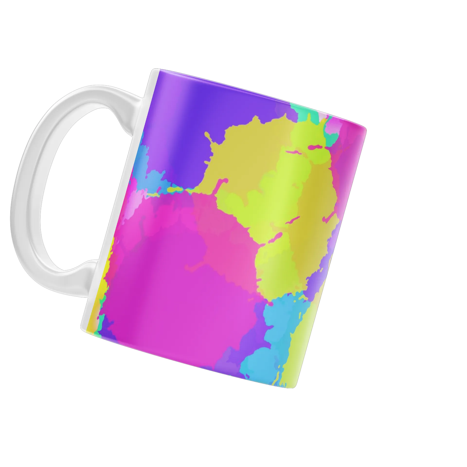 Caneca Porcelana Estampa Colorida Abstrata 325ml - Imagem 3