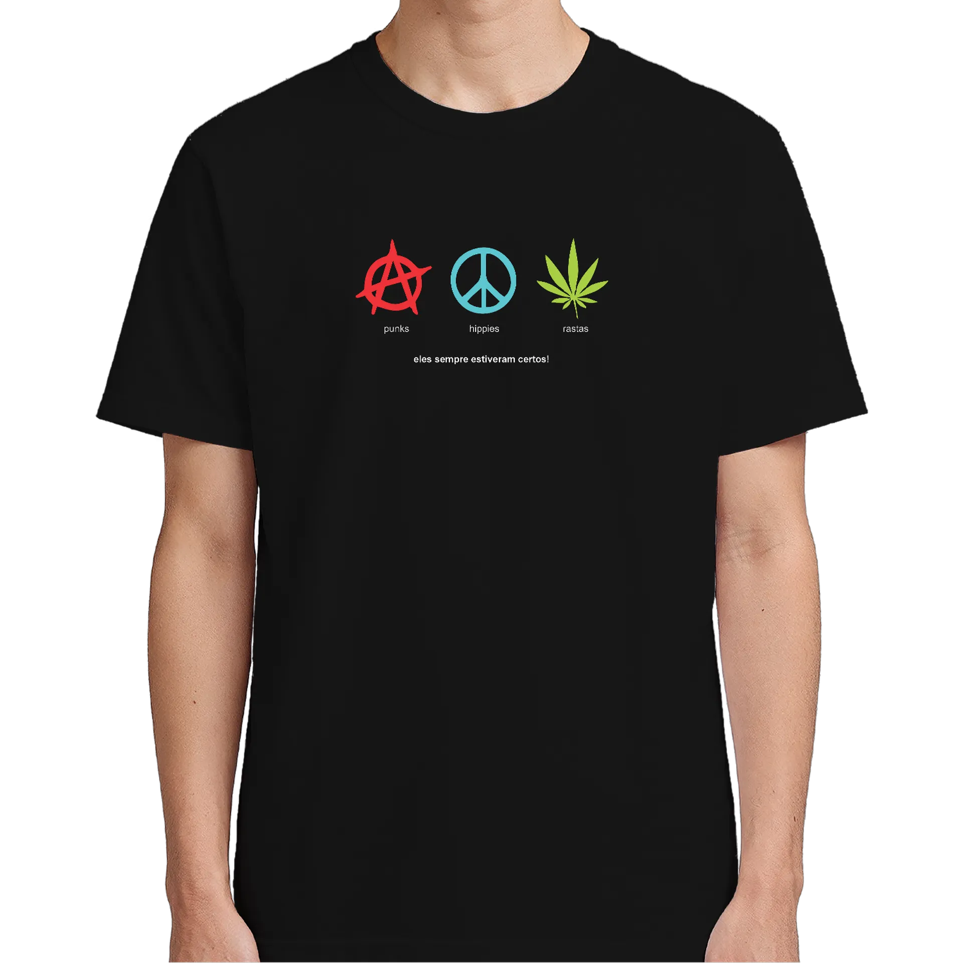 Camiseta Estampa Punks Hippies Rastas 100% Algodão - Imagem 5