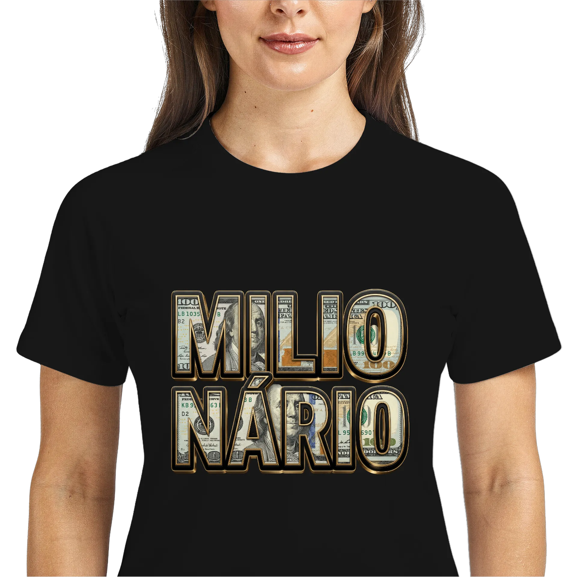 Camiseta Dry Fit Estampa Milionário 100% Polyester - Imagem 3