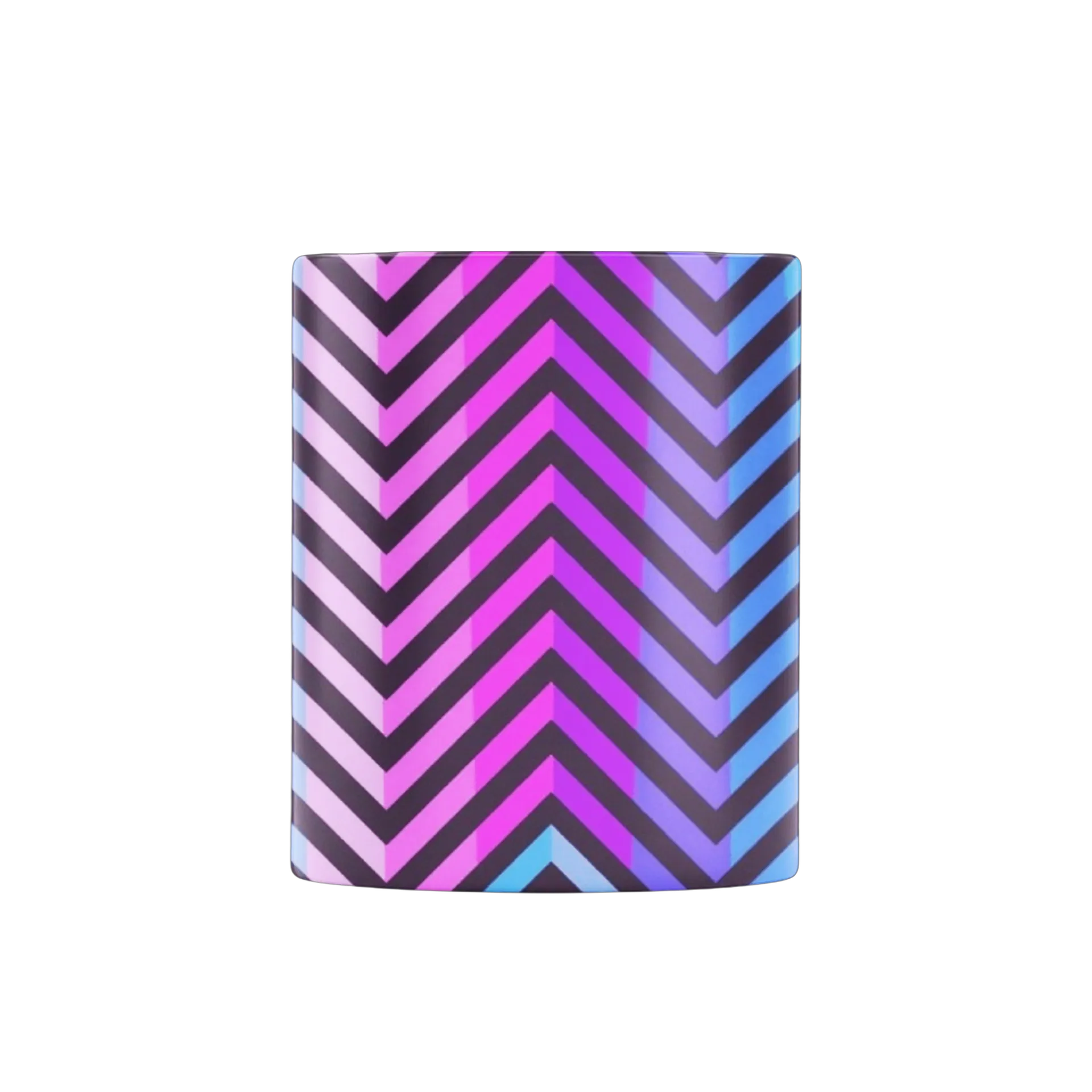 Caneca Porcelana Geométrica Listras Magenta Azul 325ml - Imagem 2
