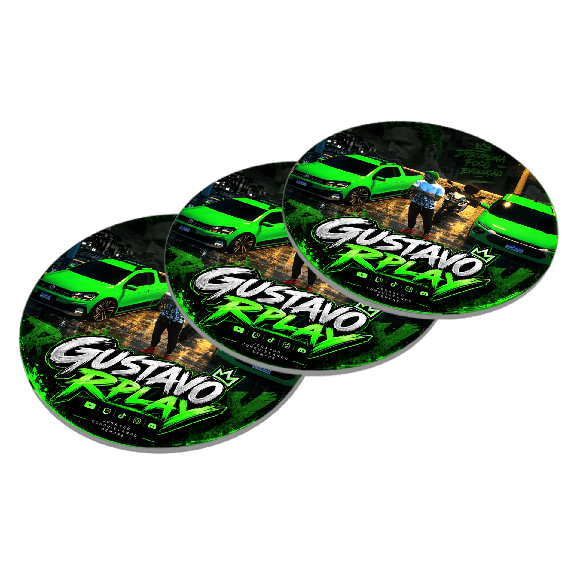 Porta-copo Neon Gustavo Rplay MDF - Imagem 2
