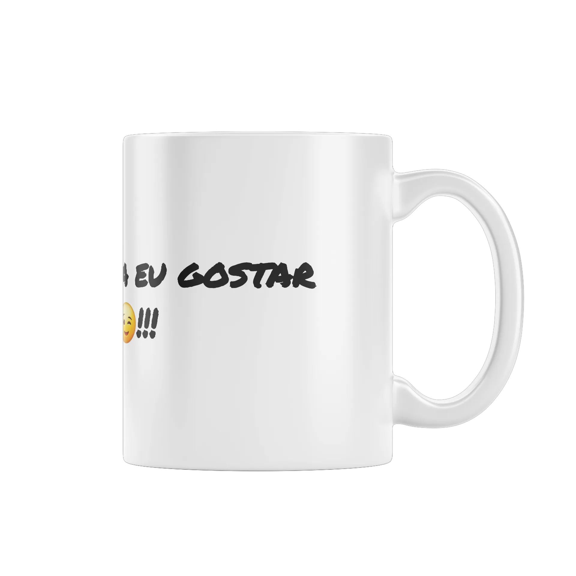 Caneca Porcelana Estampa Emoji Sorrisinho 325ml - Imagem 1