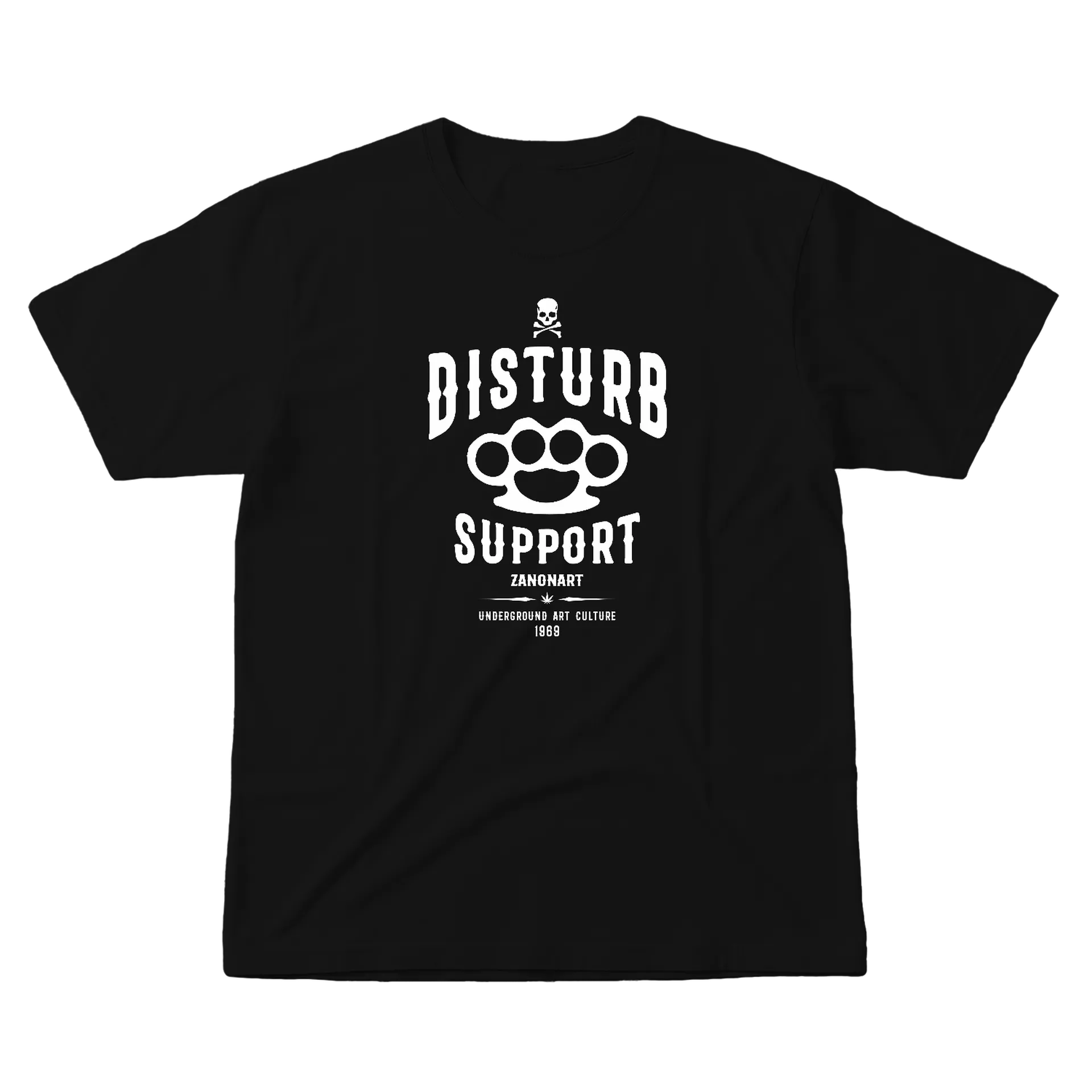 Camiseta Estampa Tipográfica Disturb Support 100% Algodão - Imagem 1