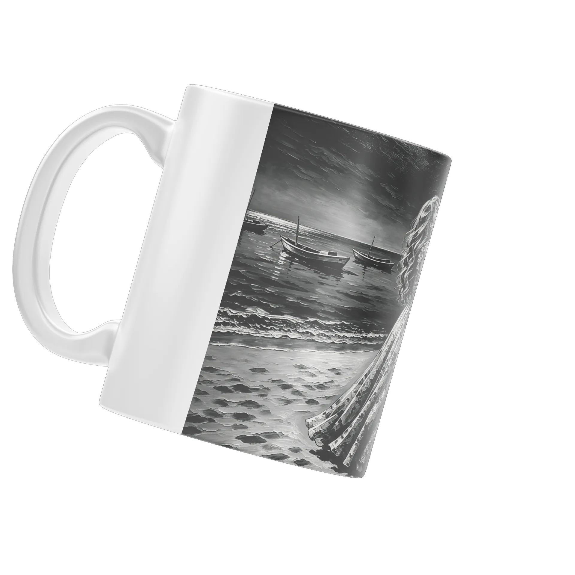 Caneca Porcelana Casal Dançando Praia 325ml - Imagem 3