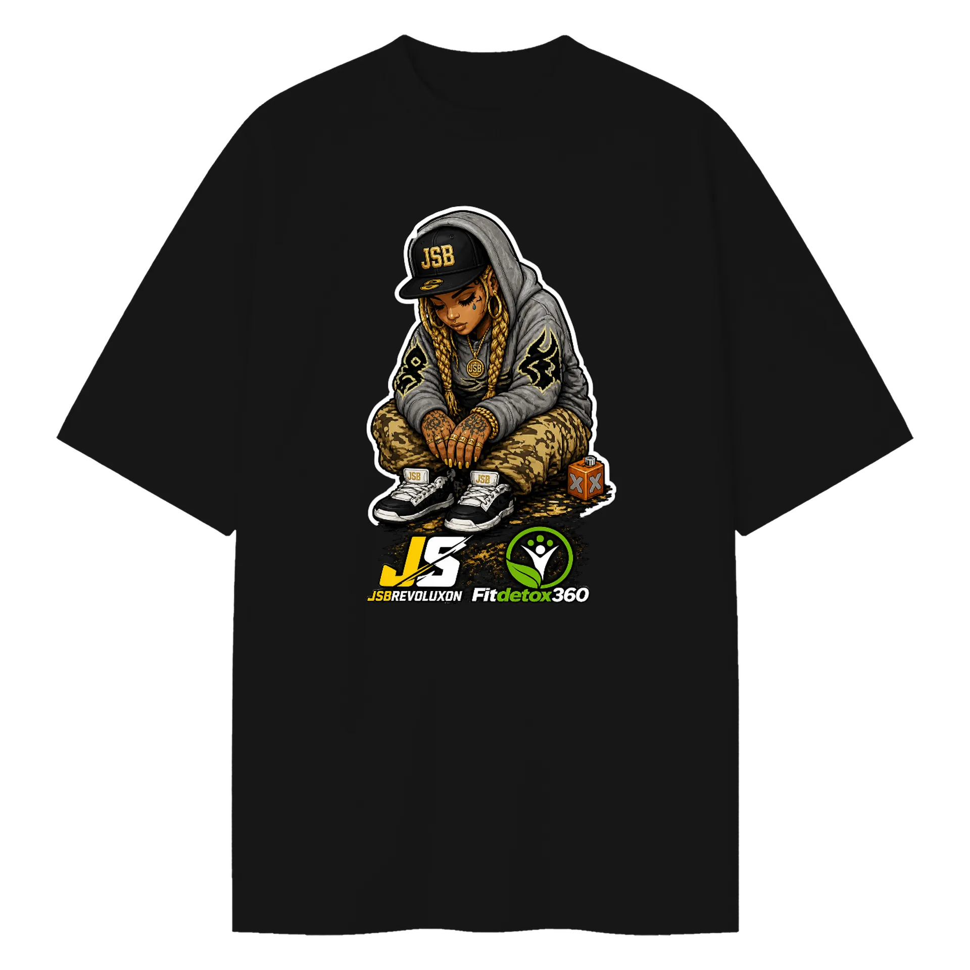 Camiseta Oversized jsbrevoluxon x Fitdetox360  de silvasilvatitansjsb