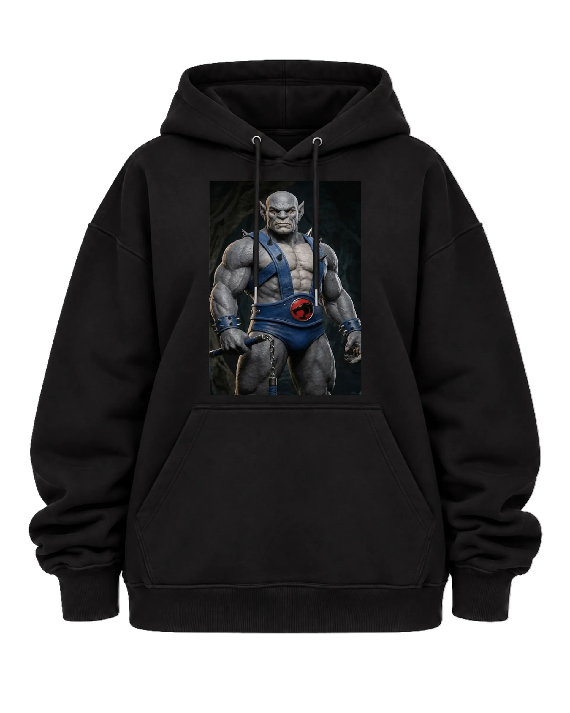 Blusa Moletom Canguru Orc Cinza Estilo Realista Azul e - Imagem 5