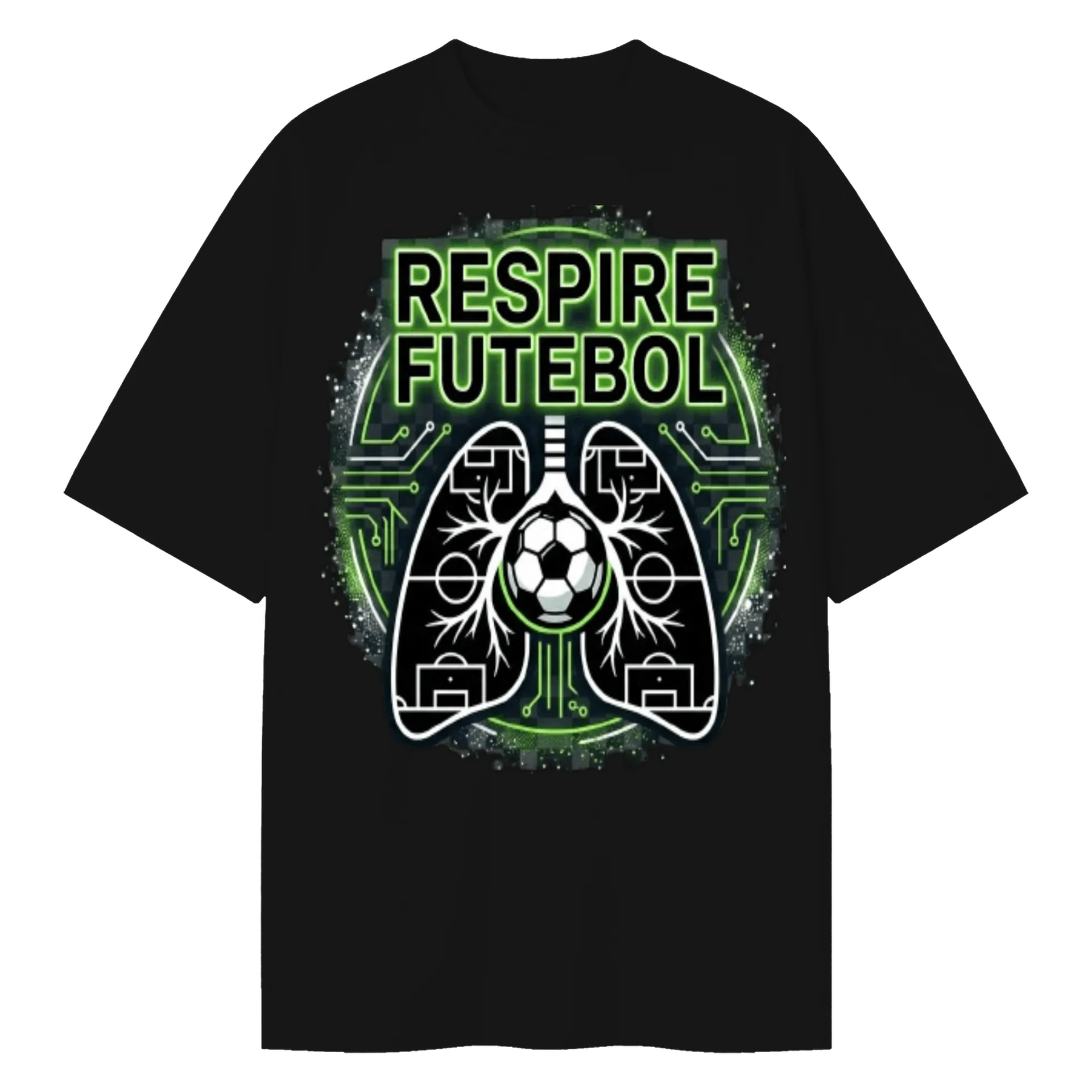 Camiseta Oversized Respire Futebol Estampa Personalizada - Imagem 1